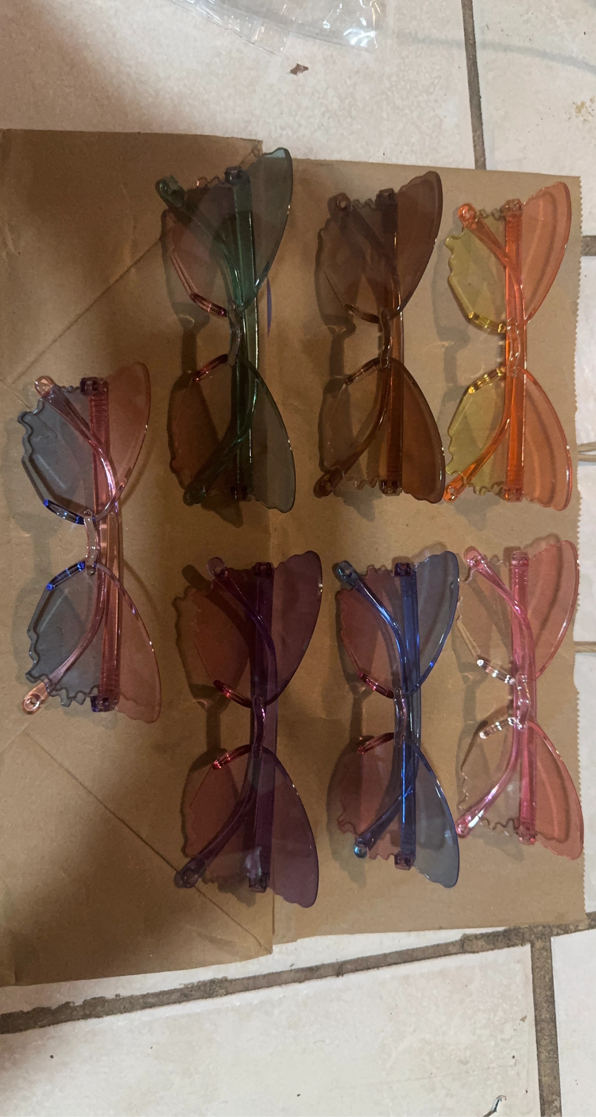 7 Pairs Butterfly Sunglasses