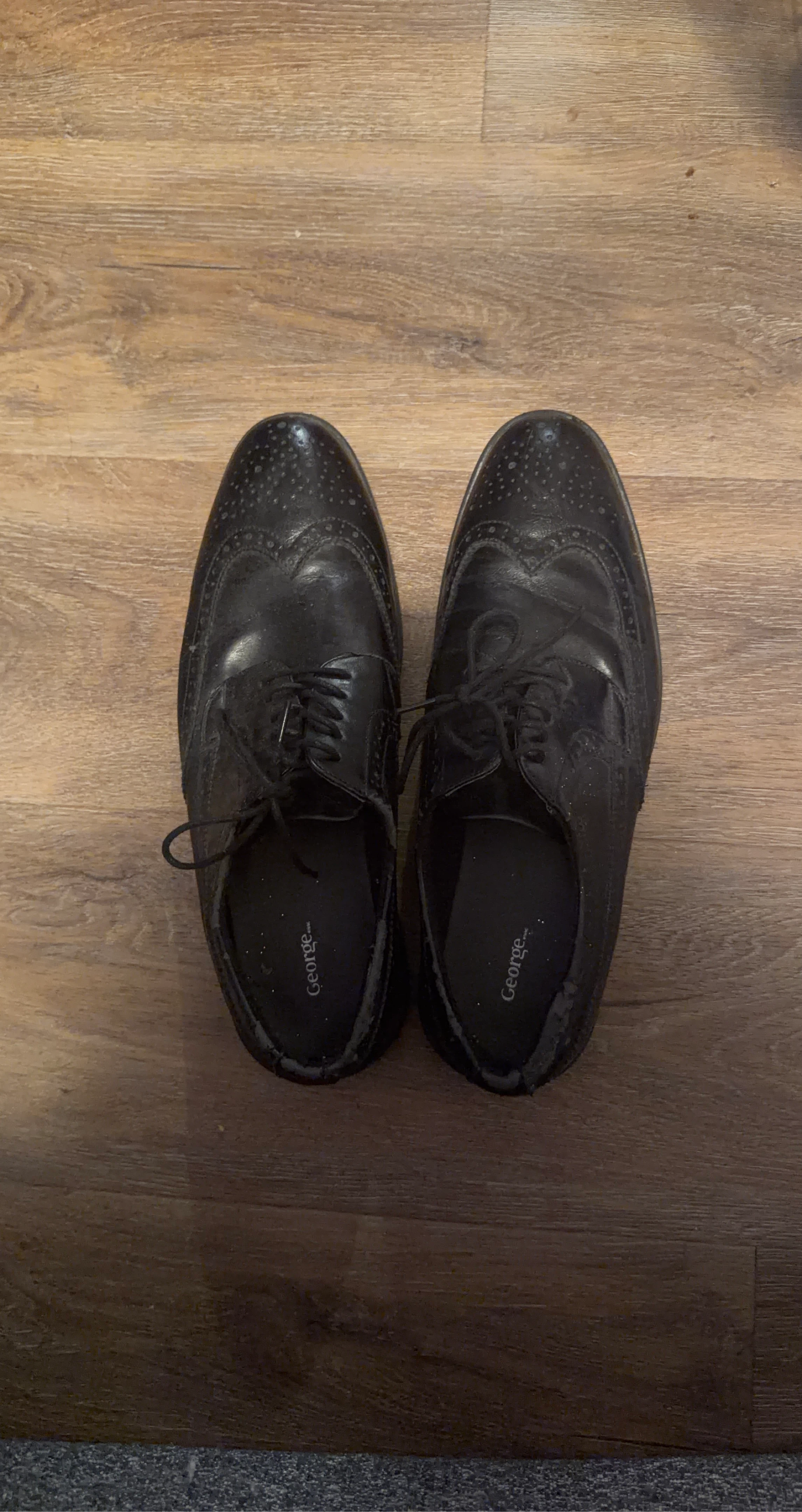 George Black Wingtip Oxford Dress Shoes