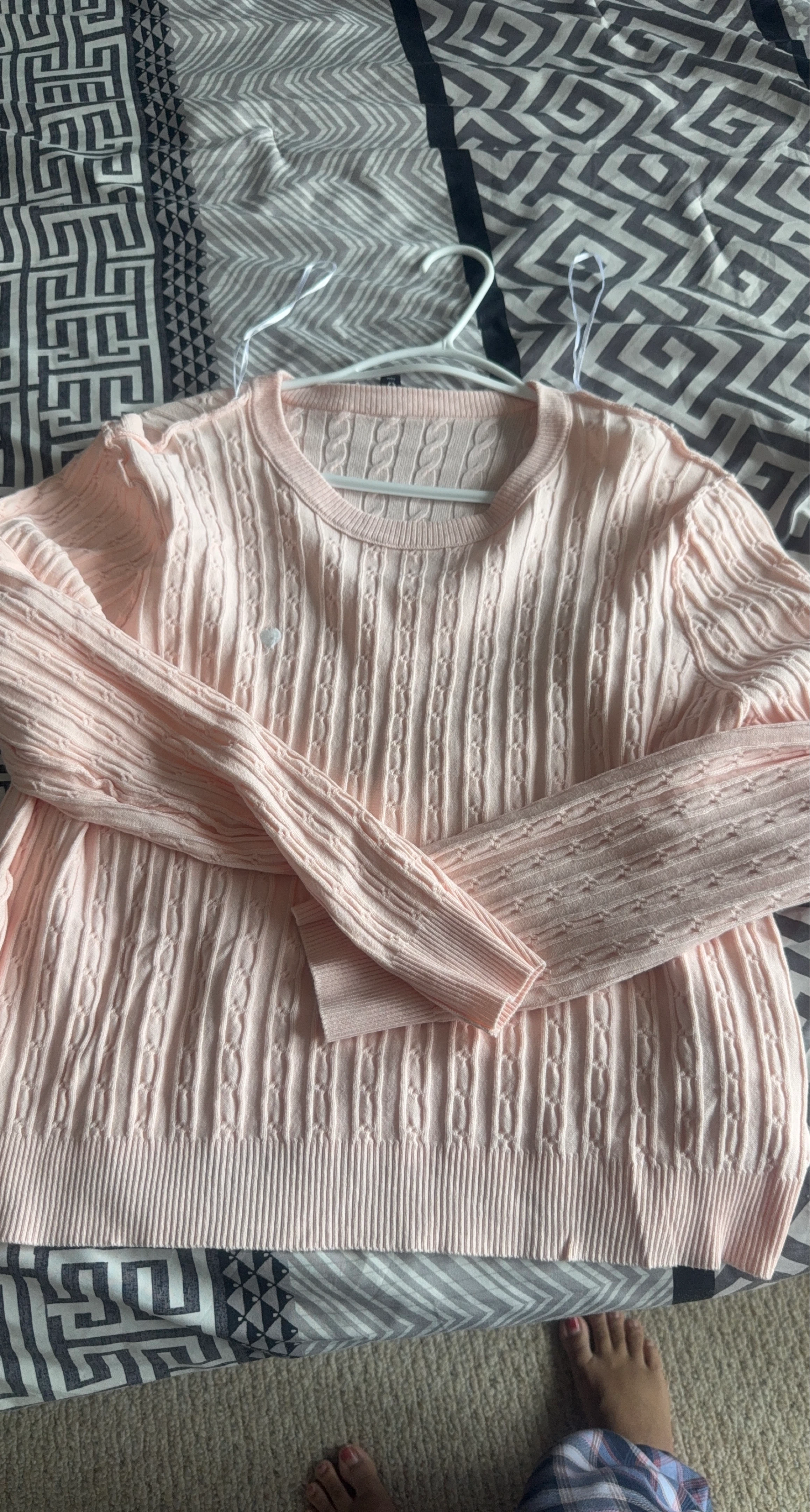 Pink Cable Knit Sweater