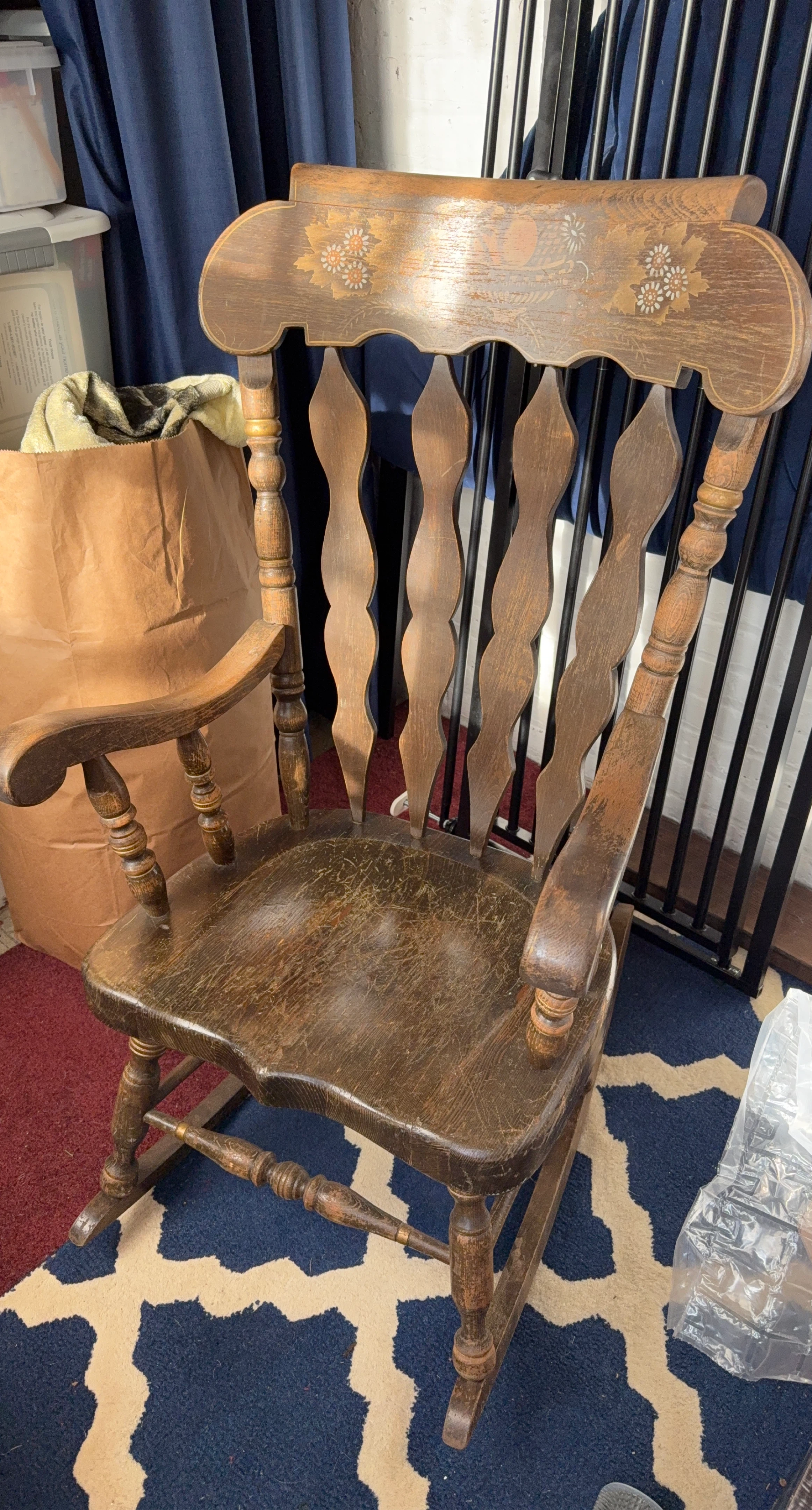 Vintage Montgomery Ward Independence Rocker Wooden Chair