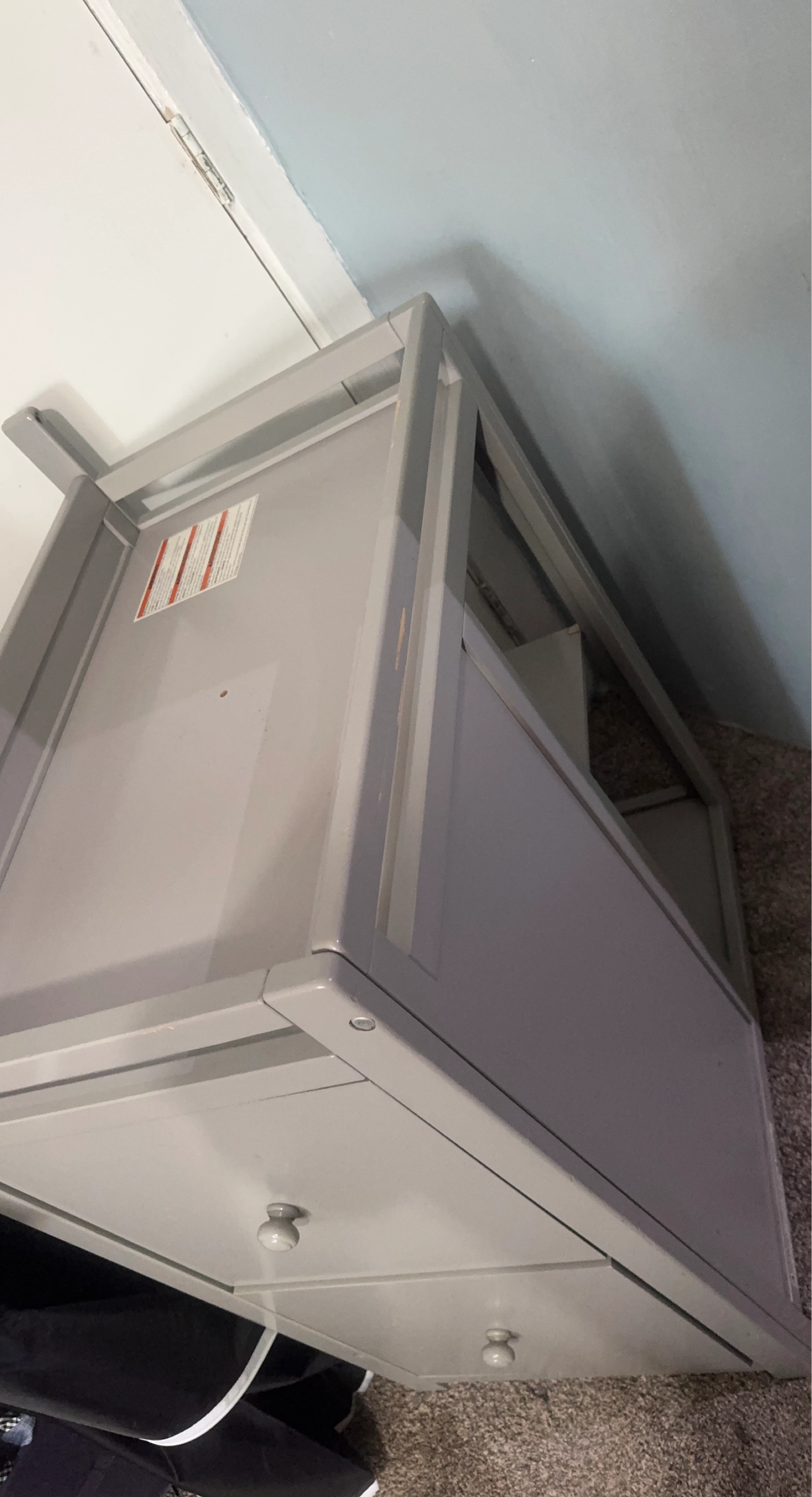 Gray Baby Changing Table with Drawers