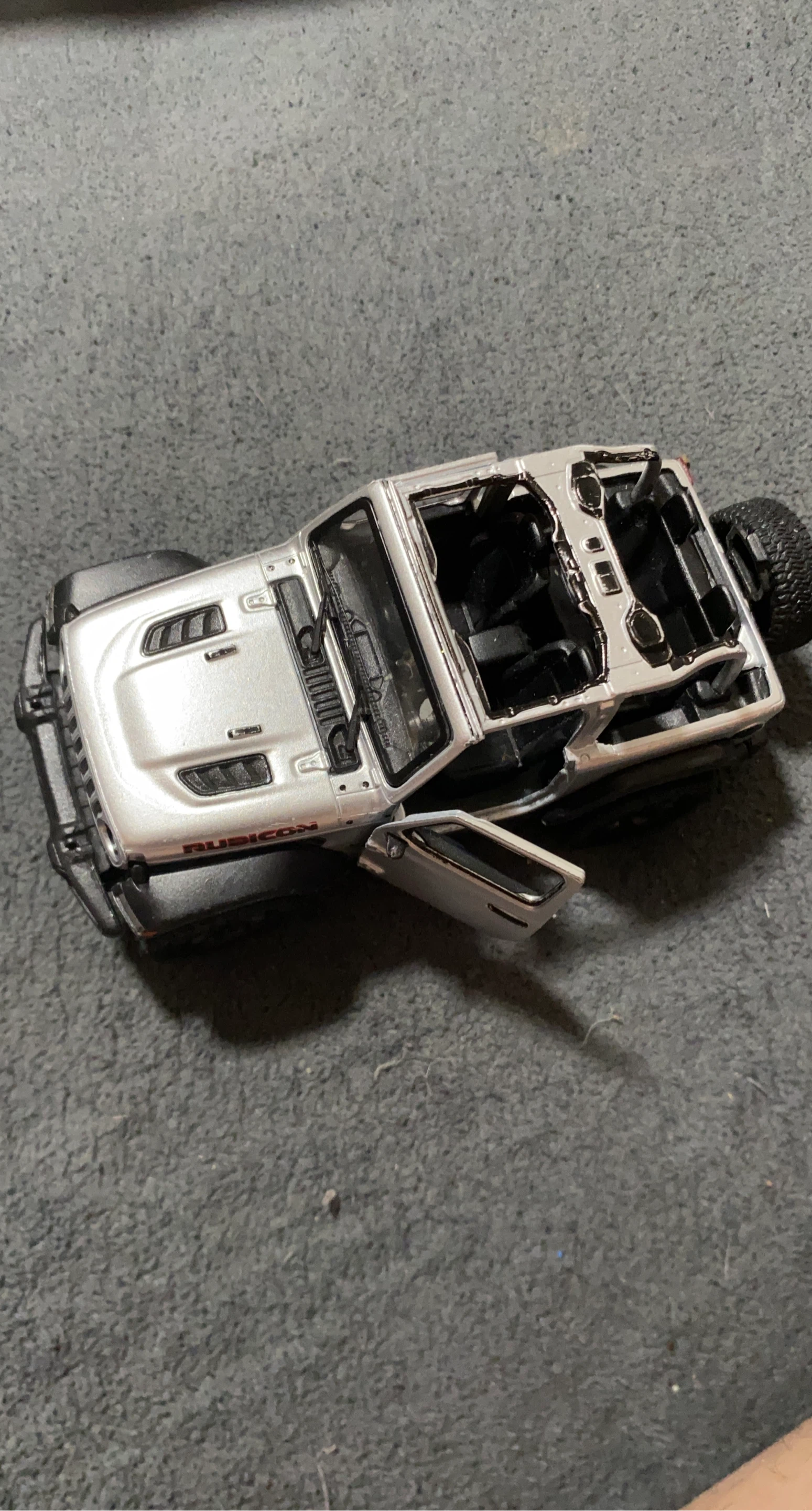 Silver Jeep Rubicon Toy Truck