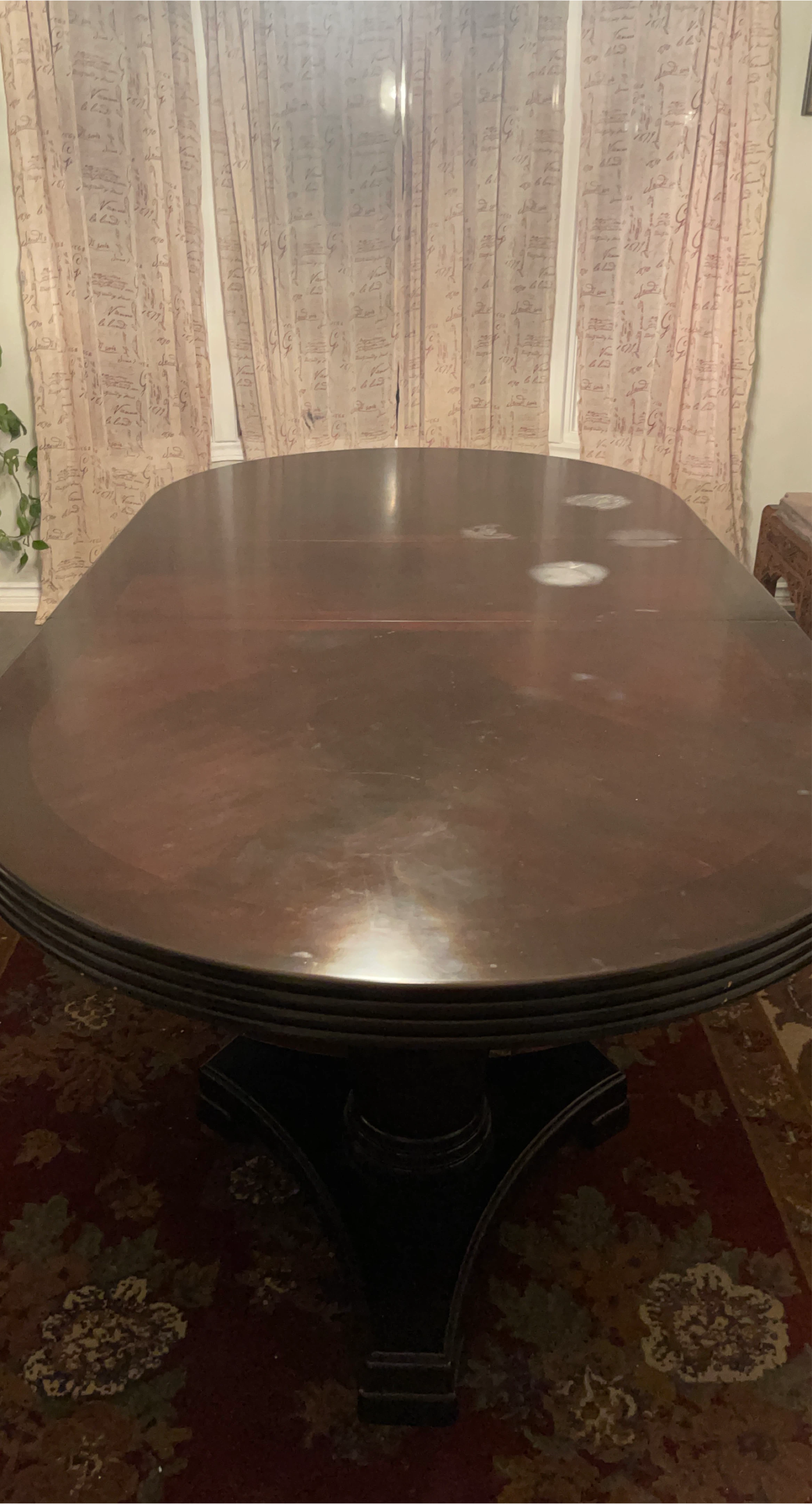 Oval Dining Table - Dark Wood
