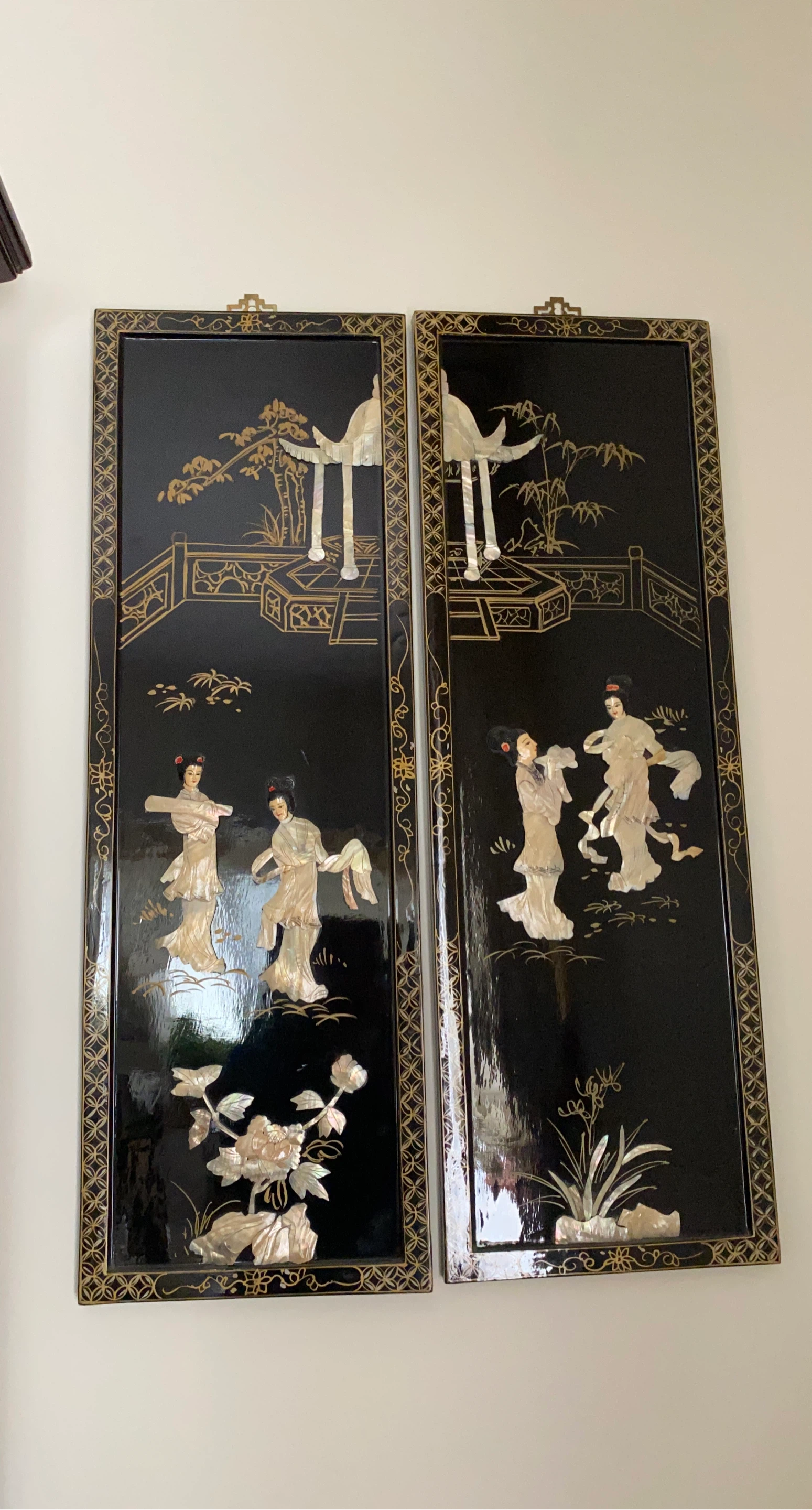 Vintage Mother of Pearl Wall Art Panels