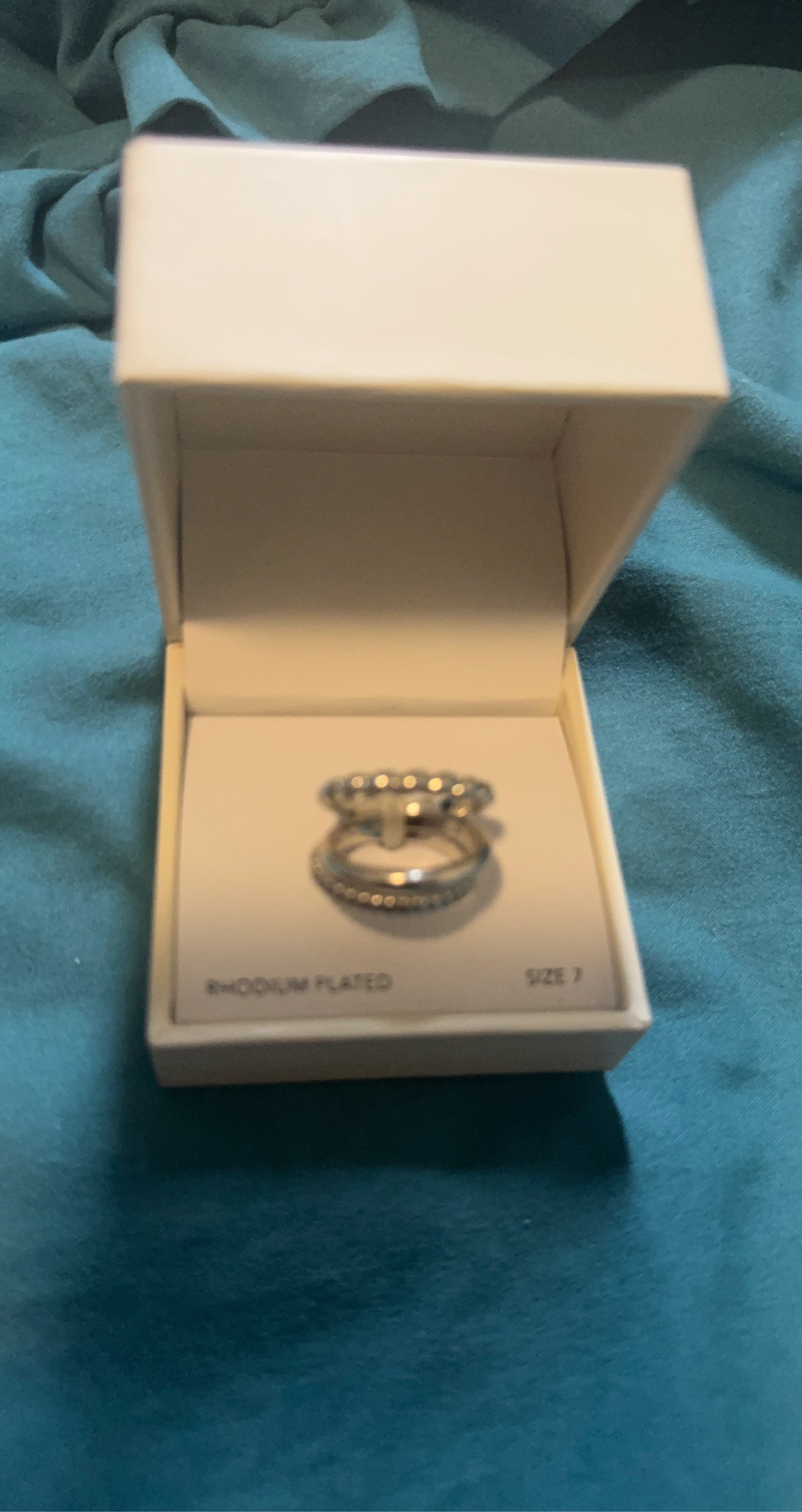 Rhodium Plated Ring - Size 7