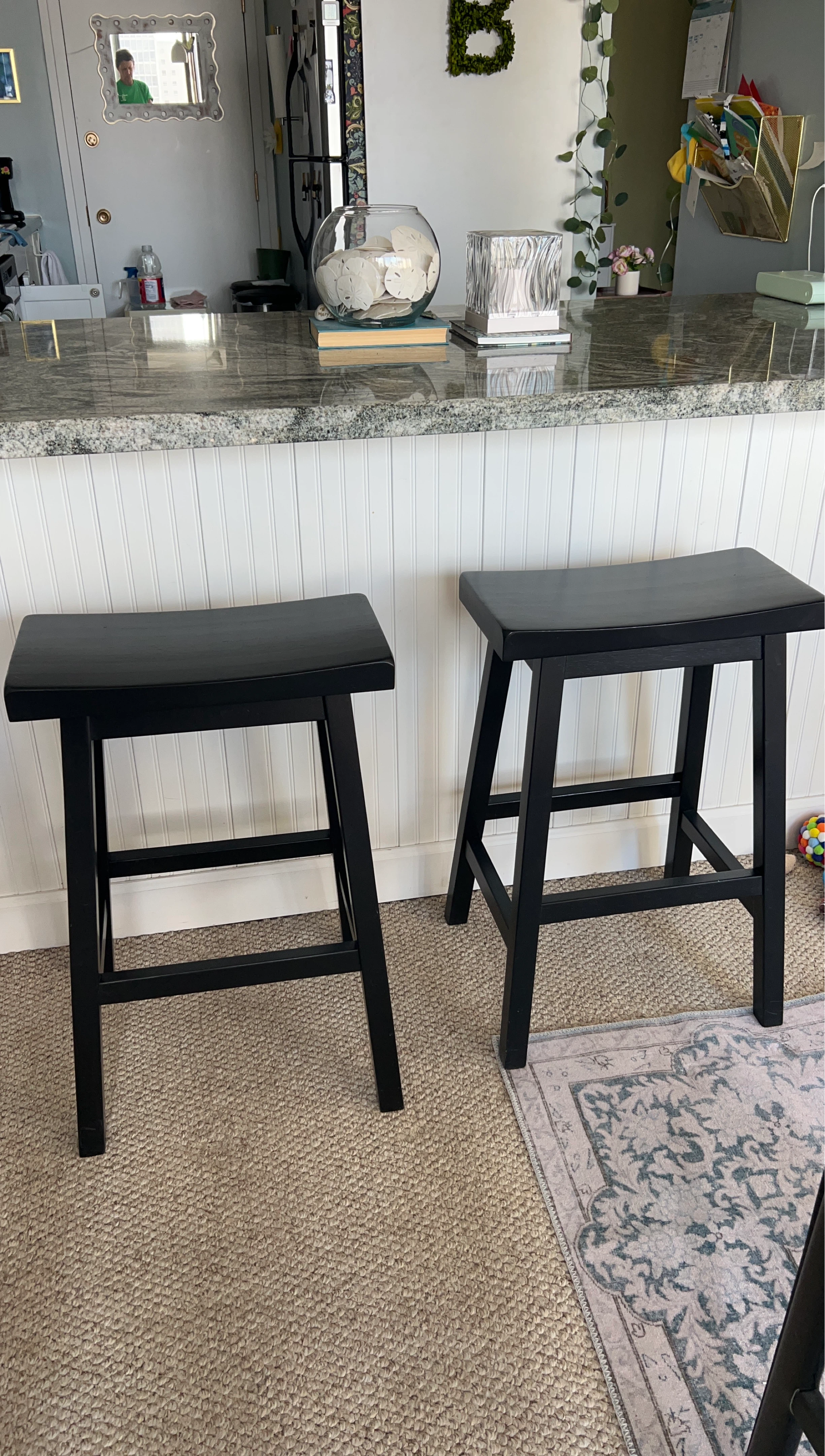 Black Bar Stools (Set of 2)