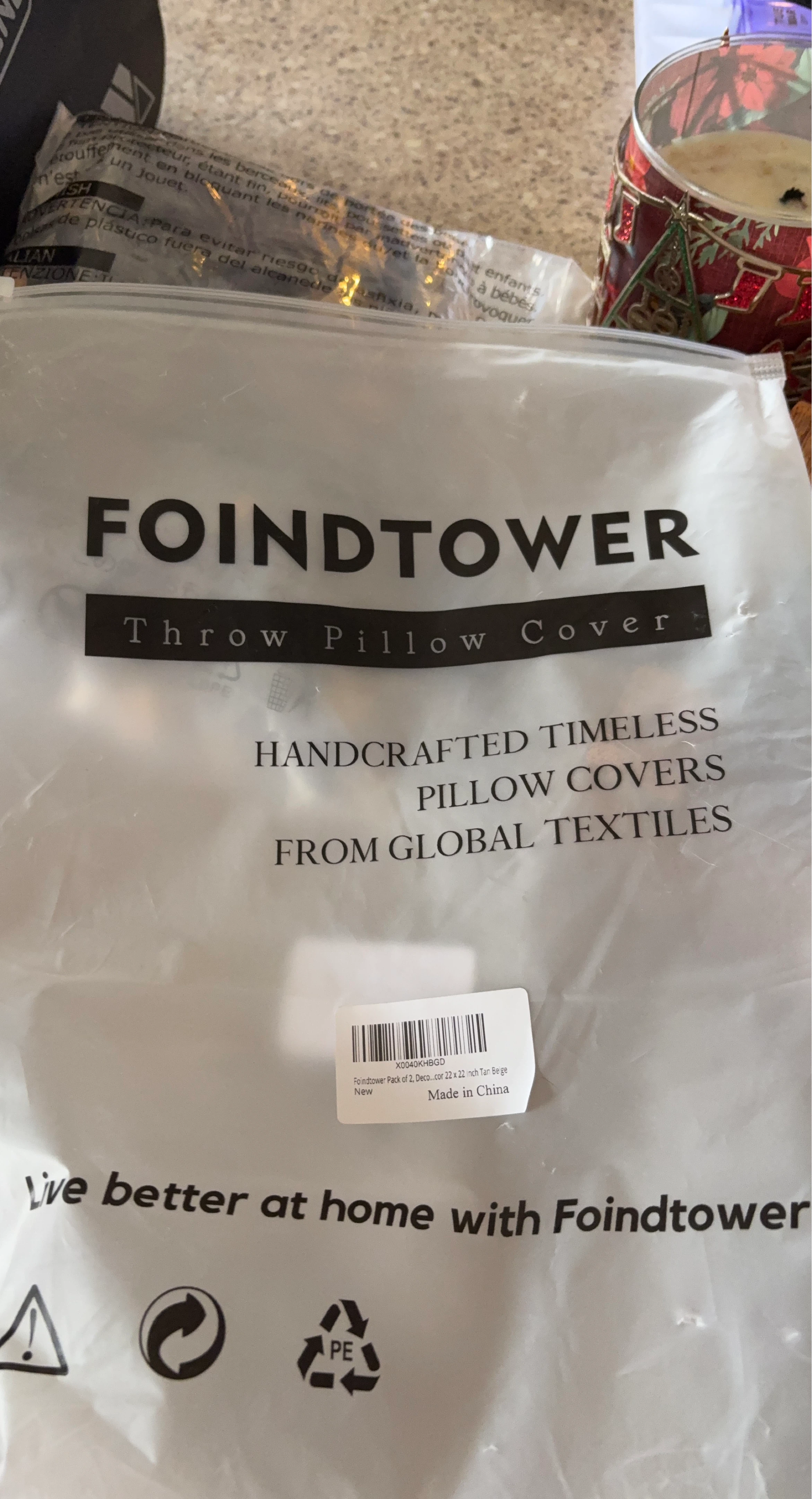 FOINDTOWER Throw Pillow Cover - Beige