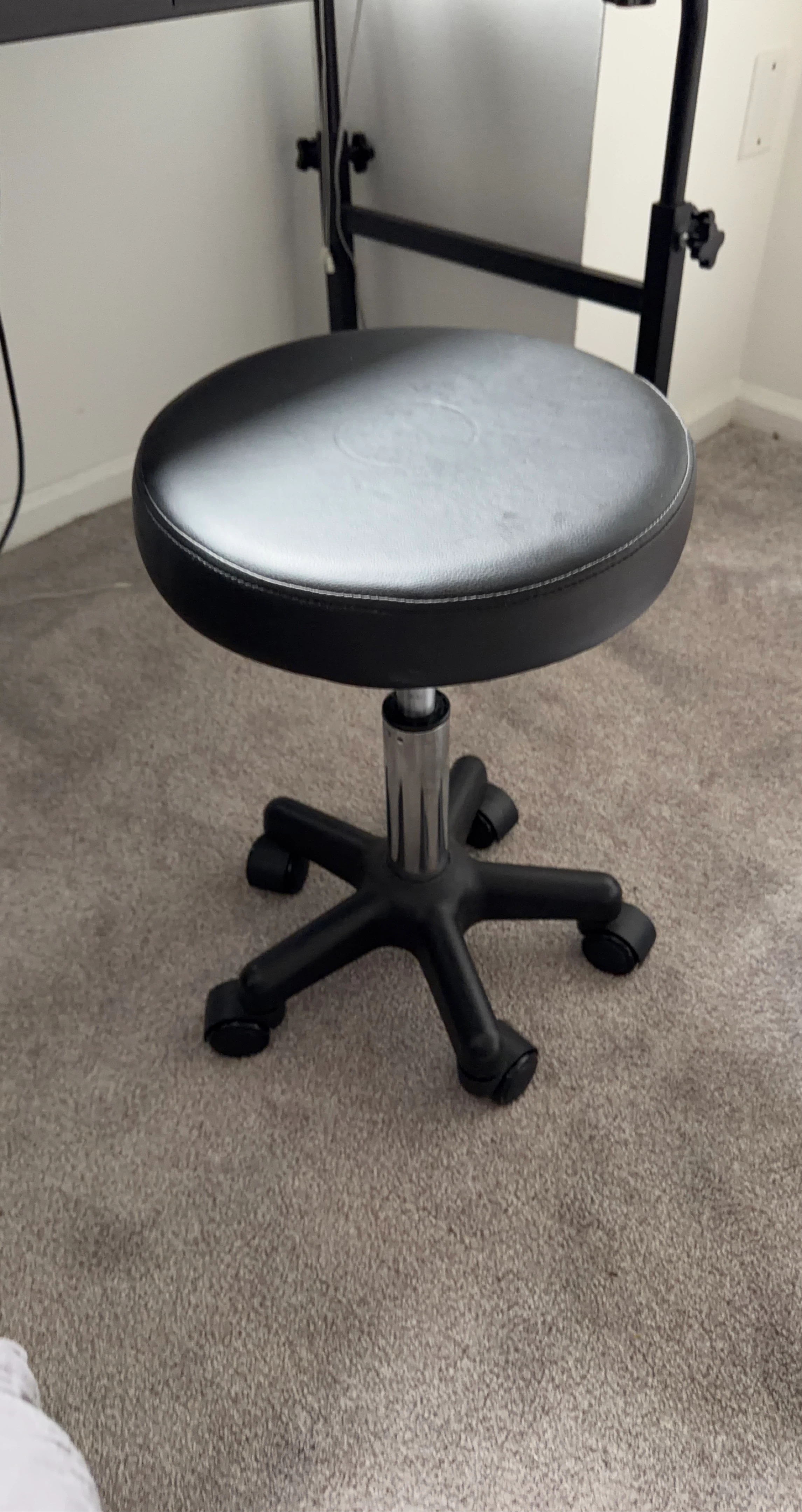 Black Rolling Stool - photo 2