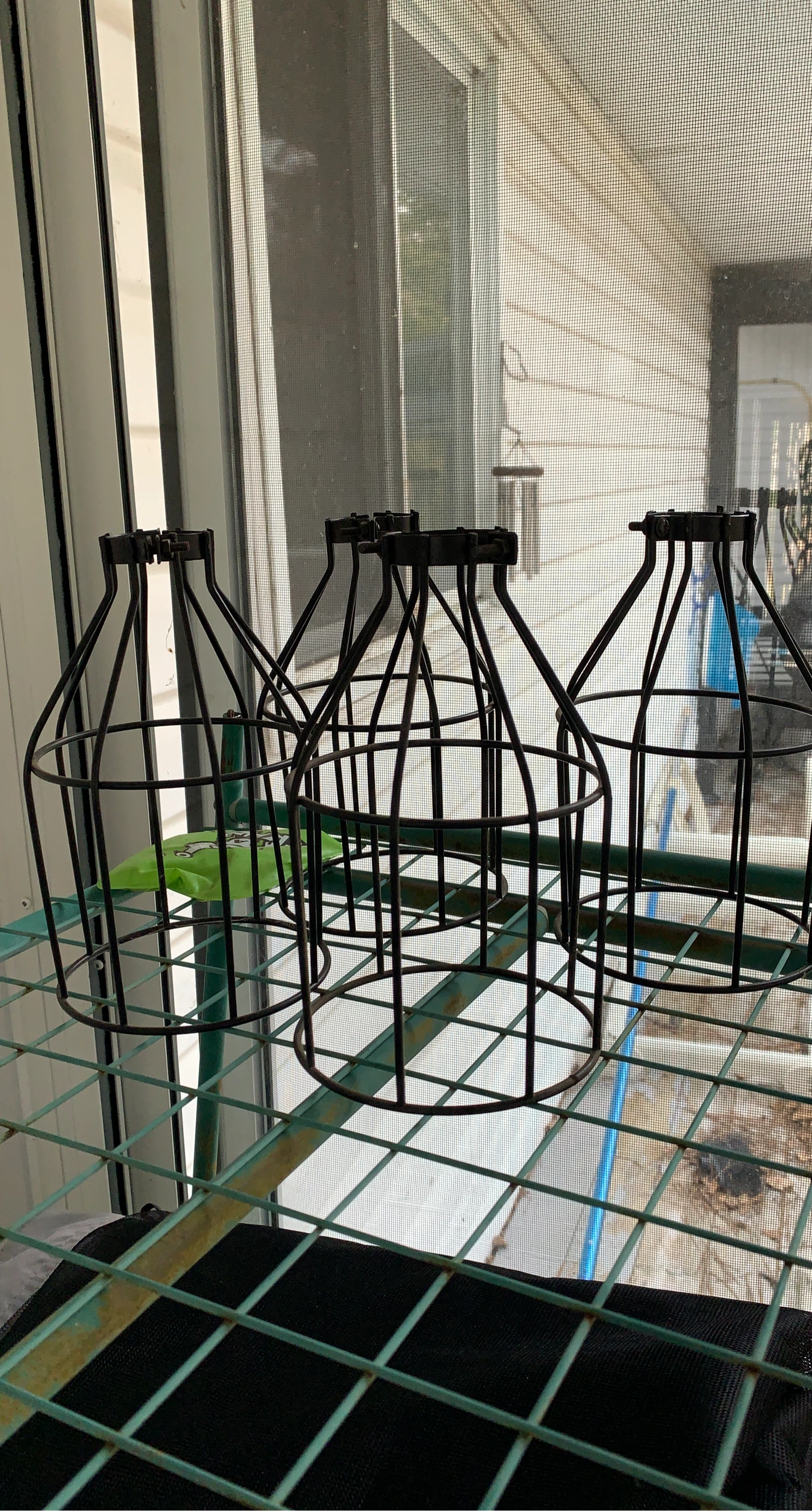 Set of 4 Black Metal Wire Lamp Shades