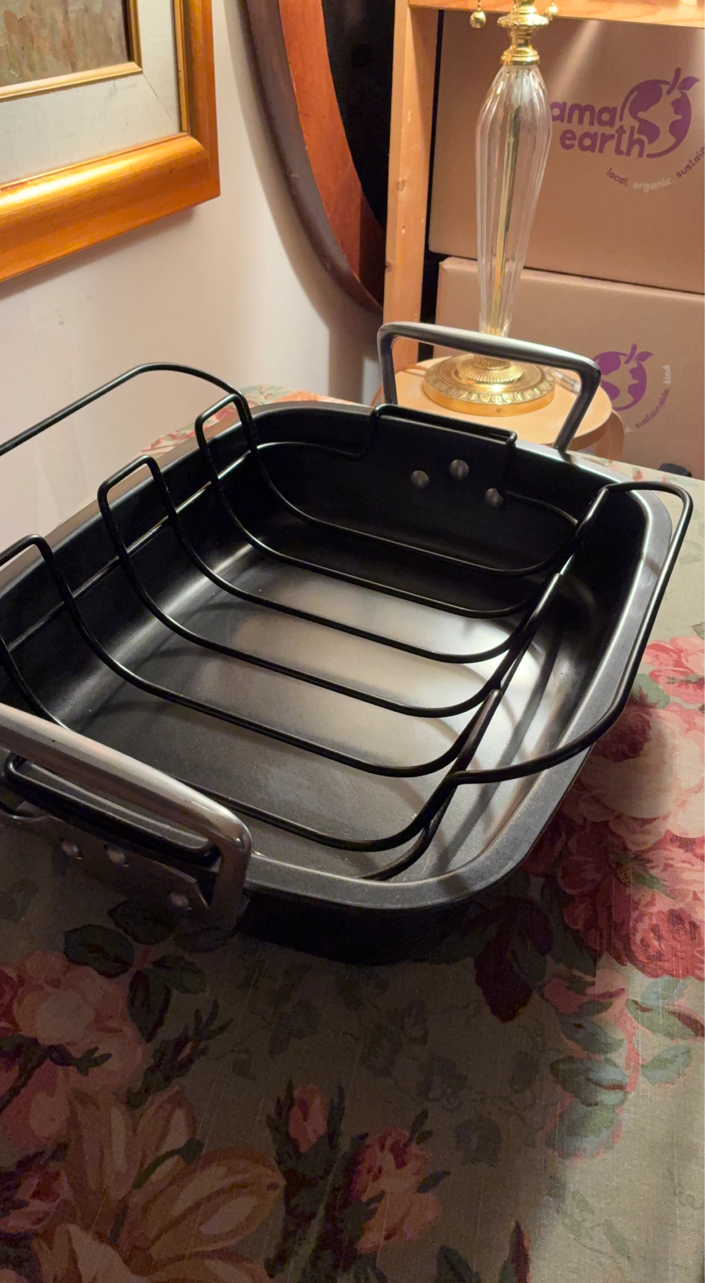 Black Roasting Pan with Rack