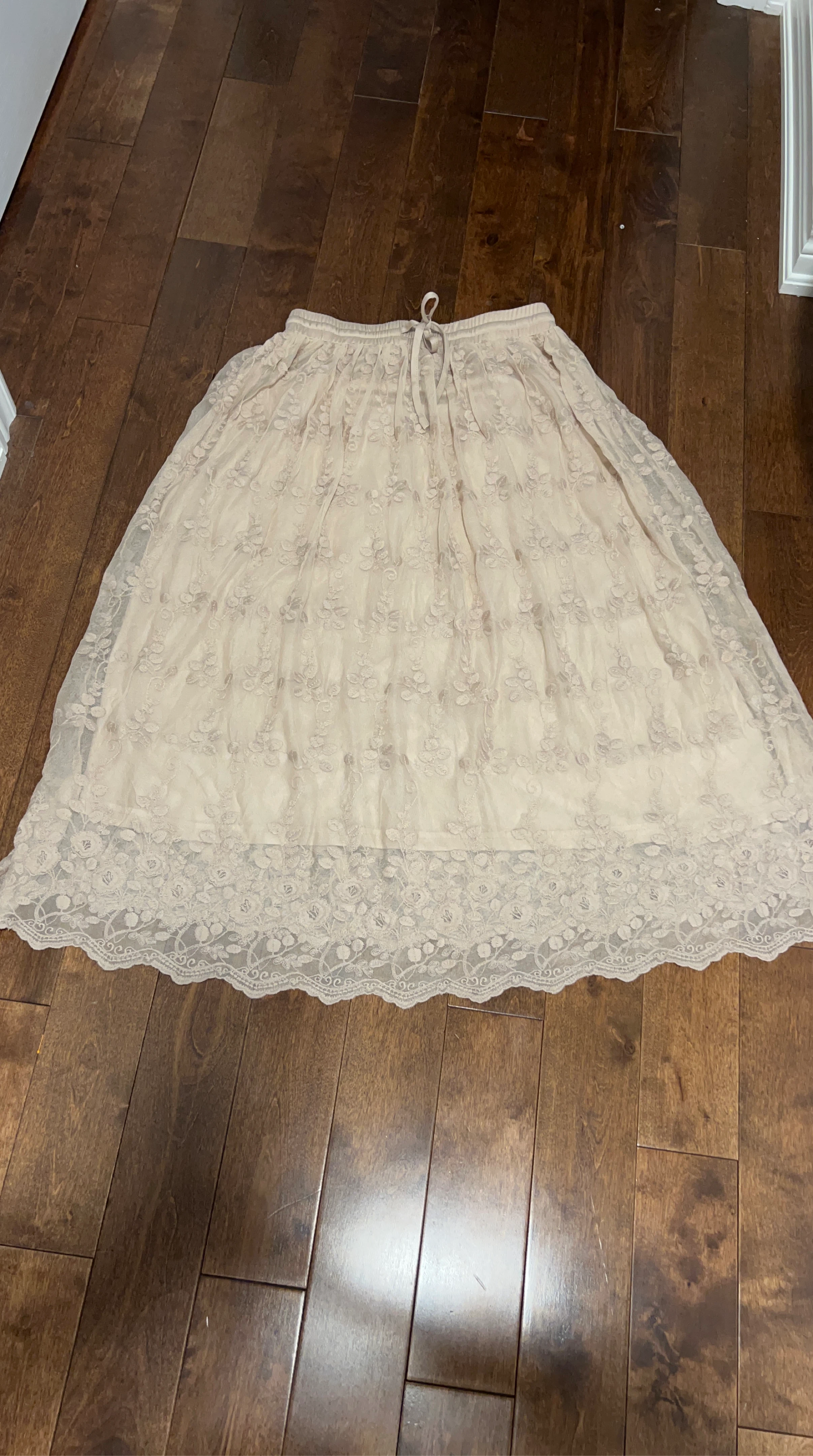 Lace Maxi Skirt - Light Pink