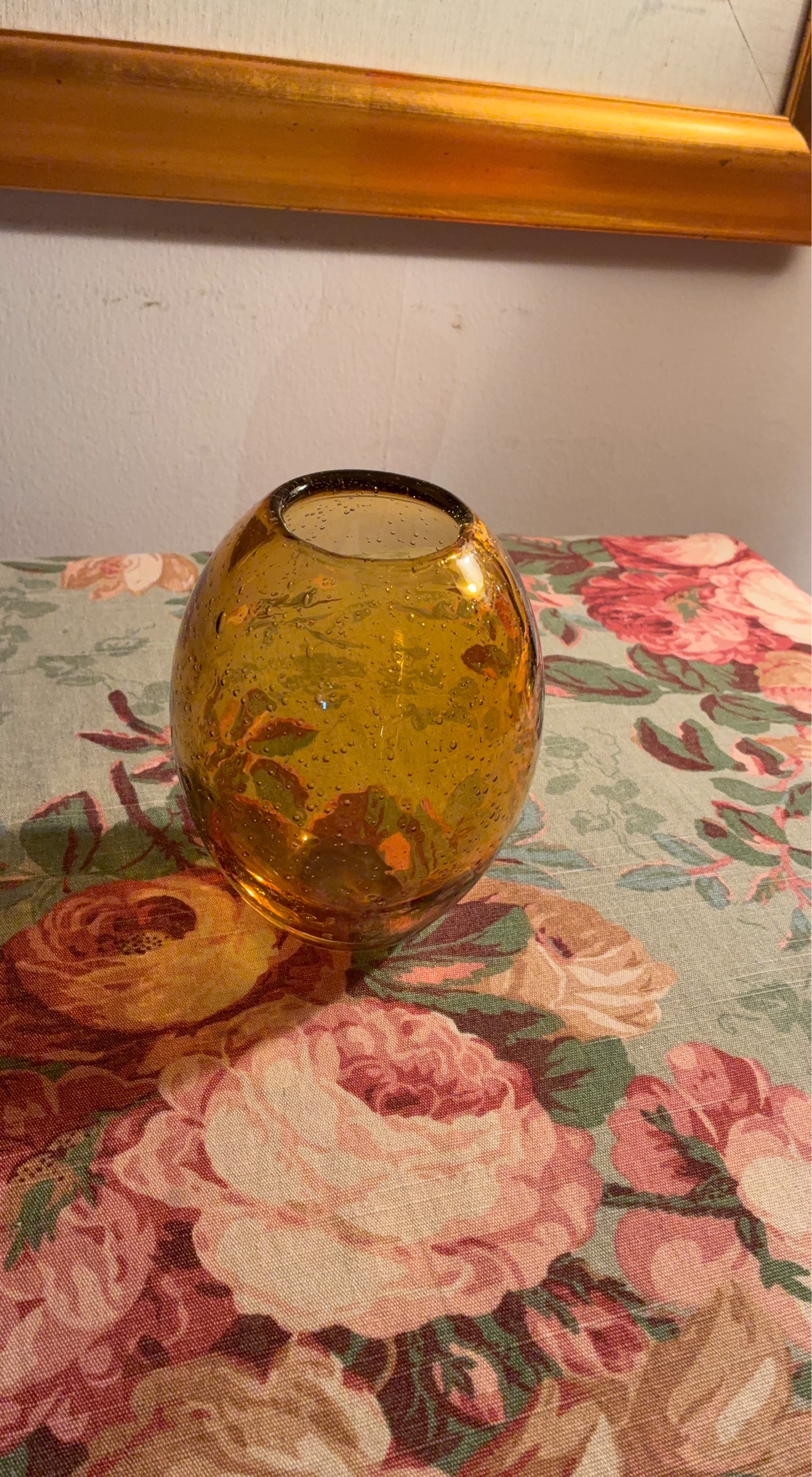 Amber glass bubble vase