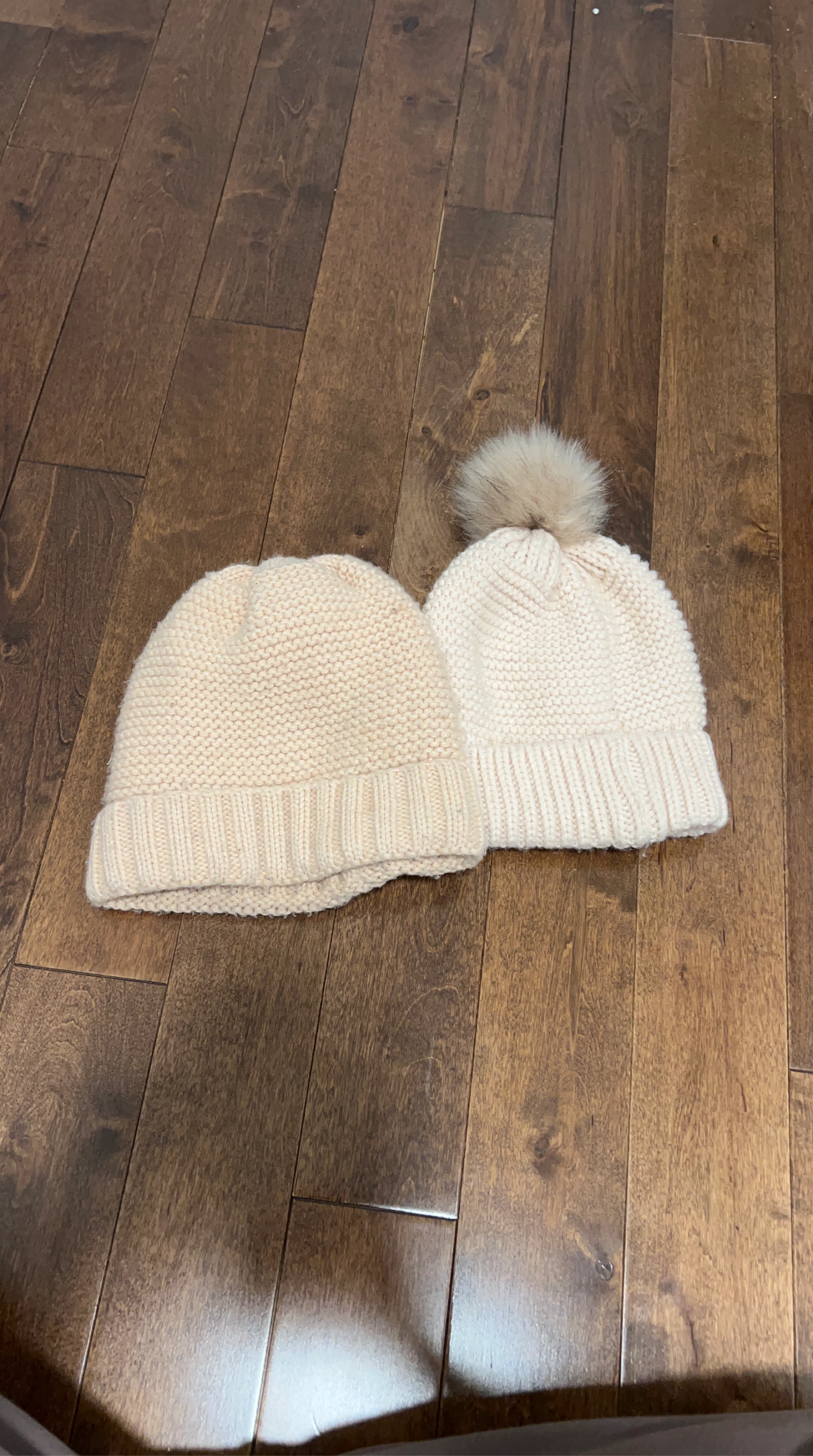 Two knitted beanies