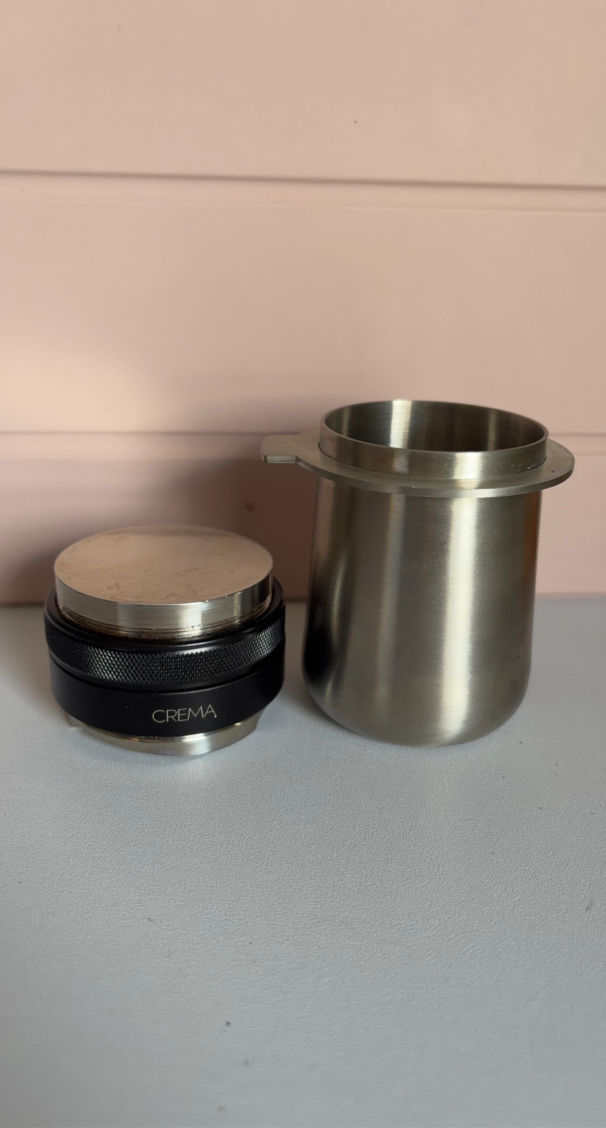 CREMA Stainless Steel Espresso Dosing Funnel & Tamper Set