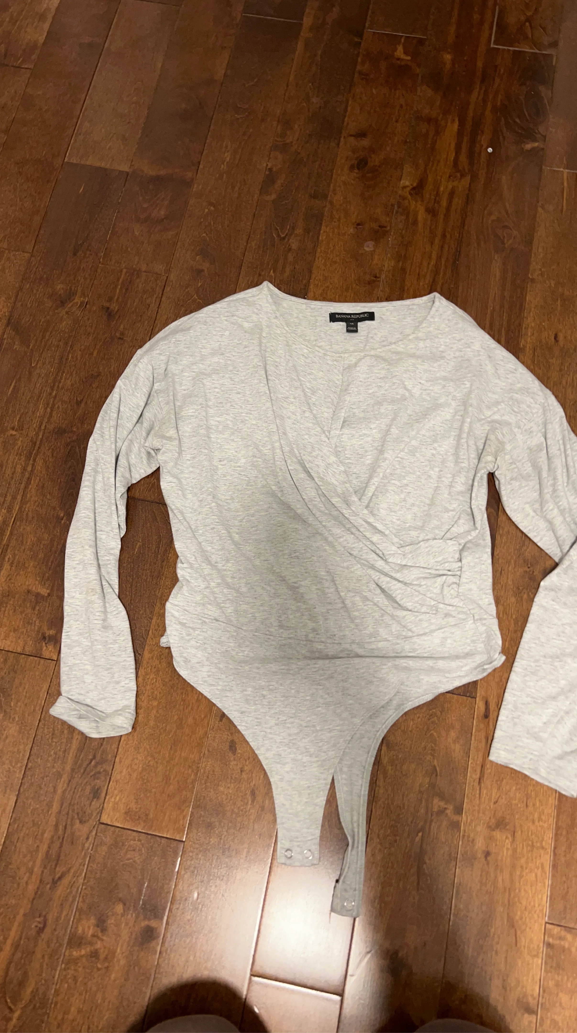 Banana Republic Grey Ruched Bodysuit