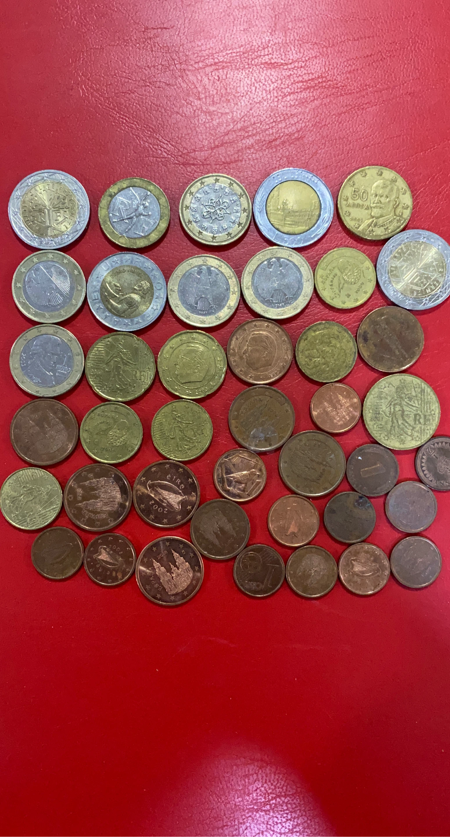 Assorted Euro Coins Collection