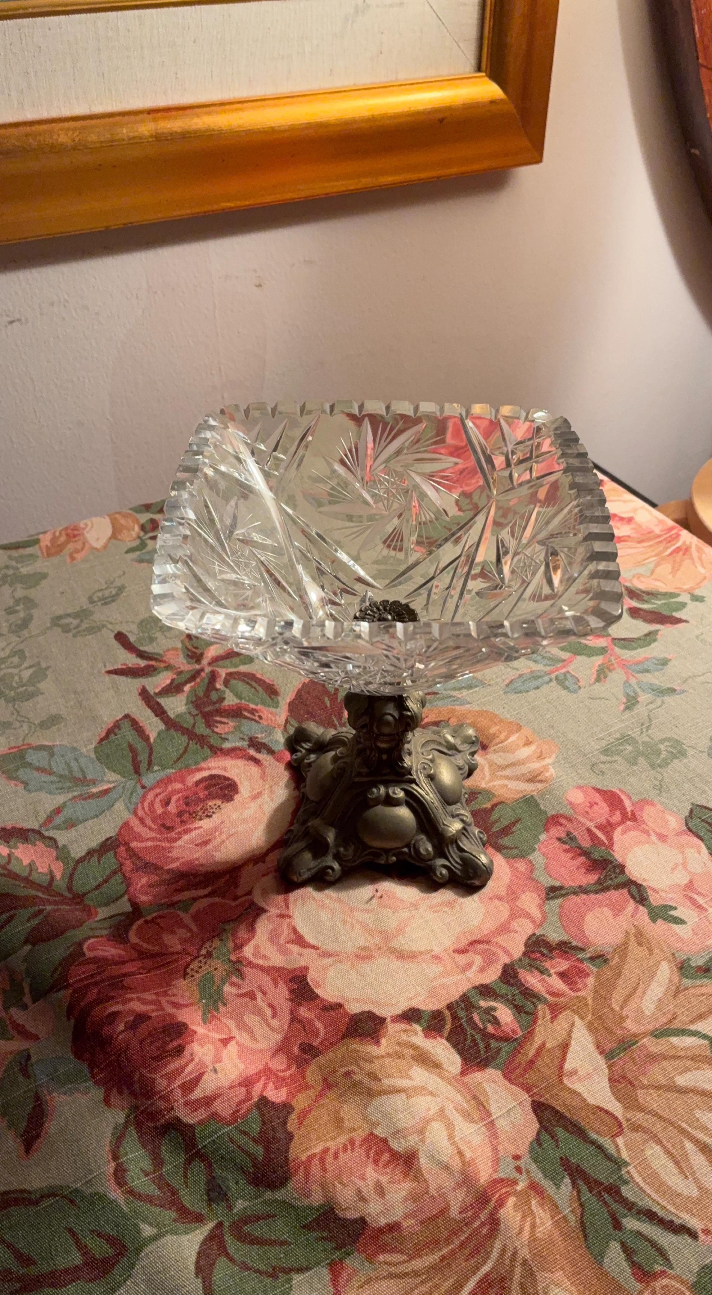 Cut Crystal Footed Candy Dish