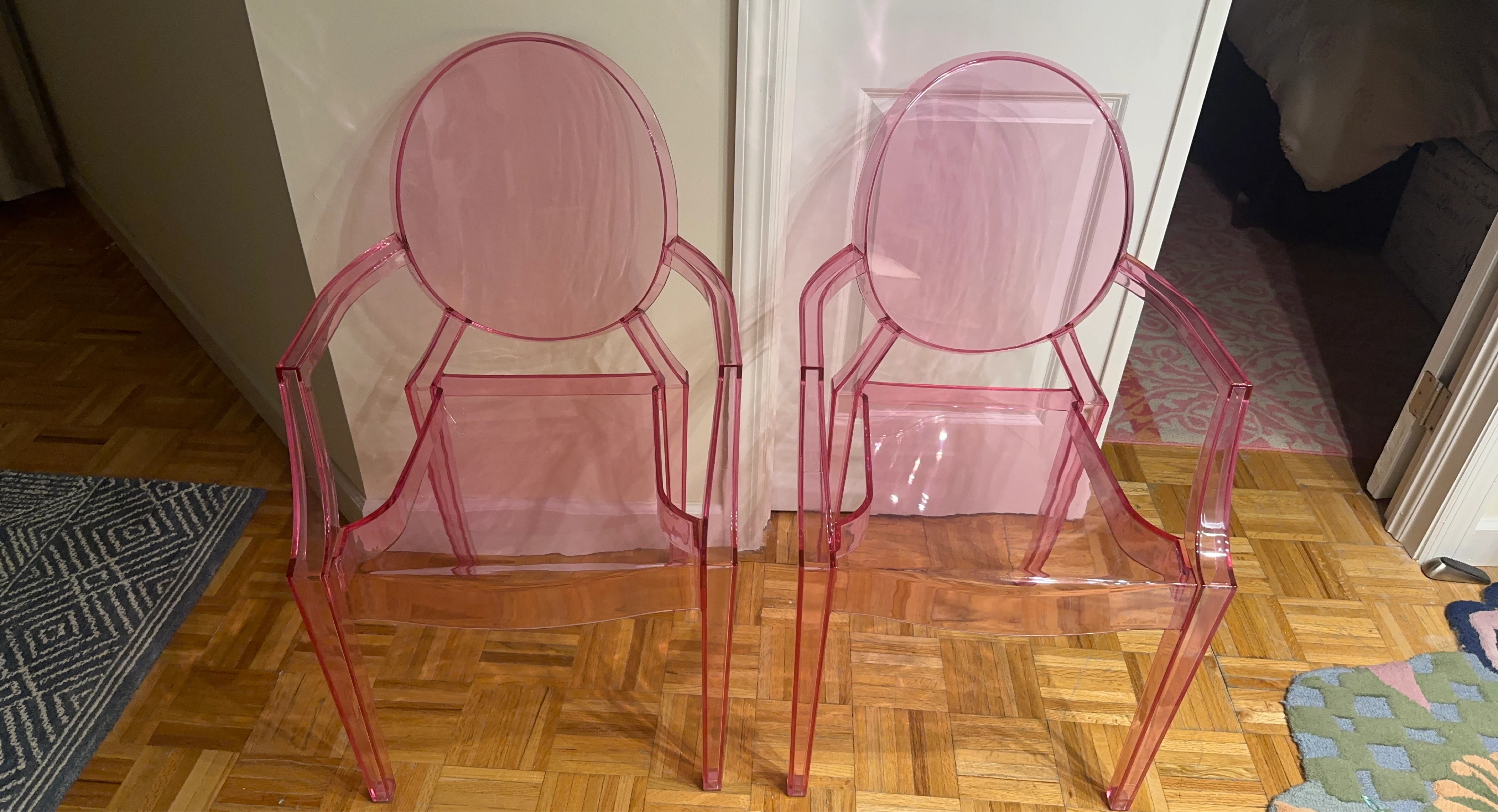 Set of 2 Pink Ghost Chairs