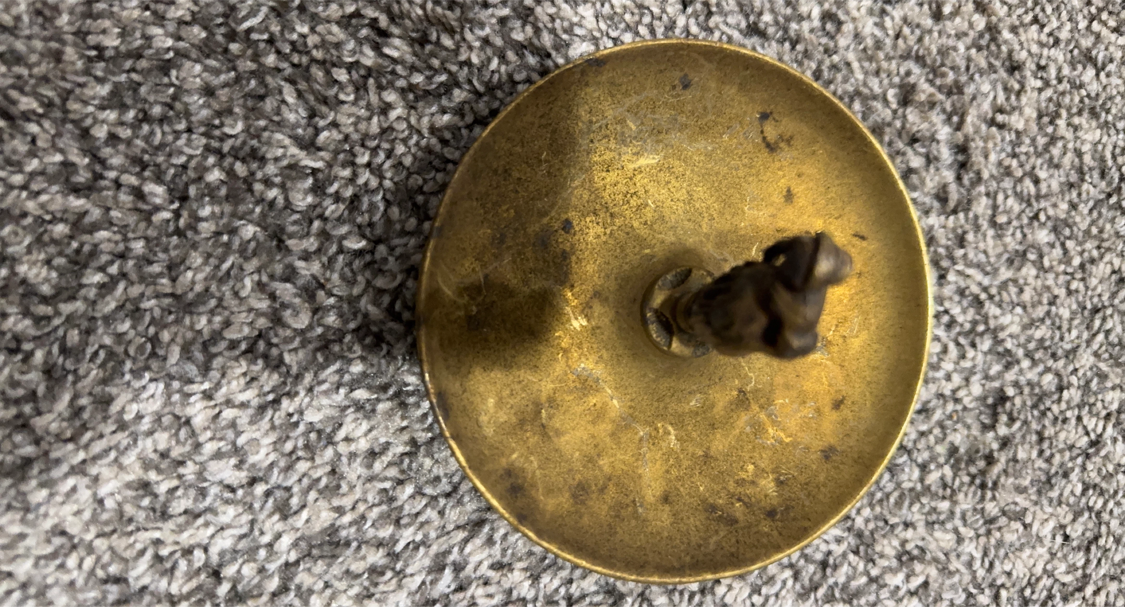 Antique Brass Dish with Figurine