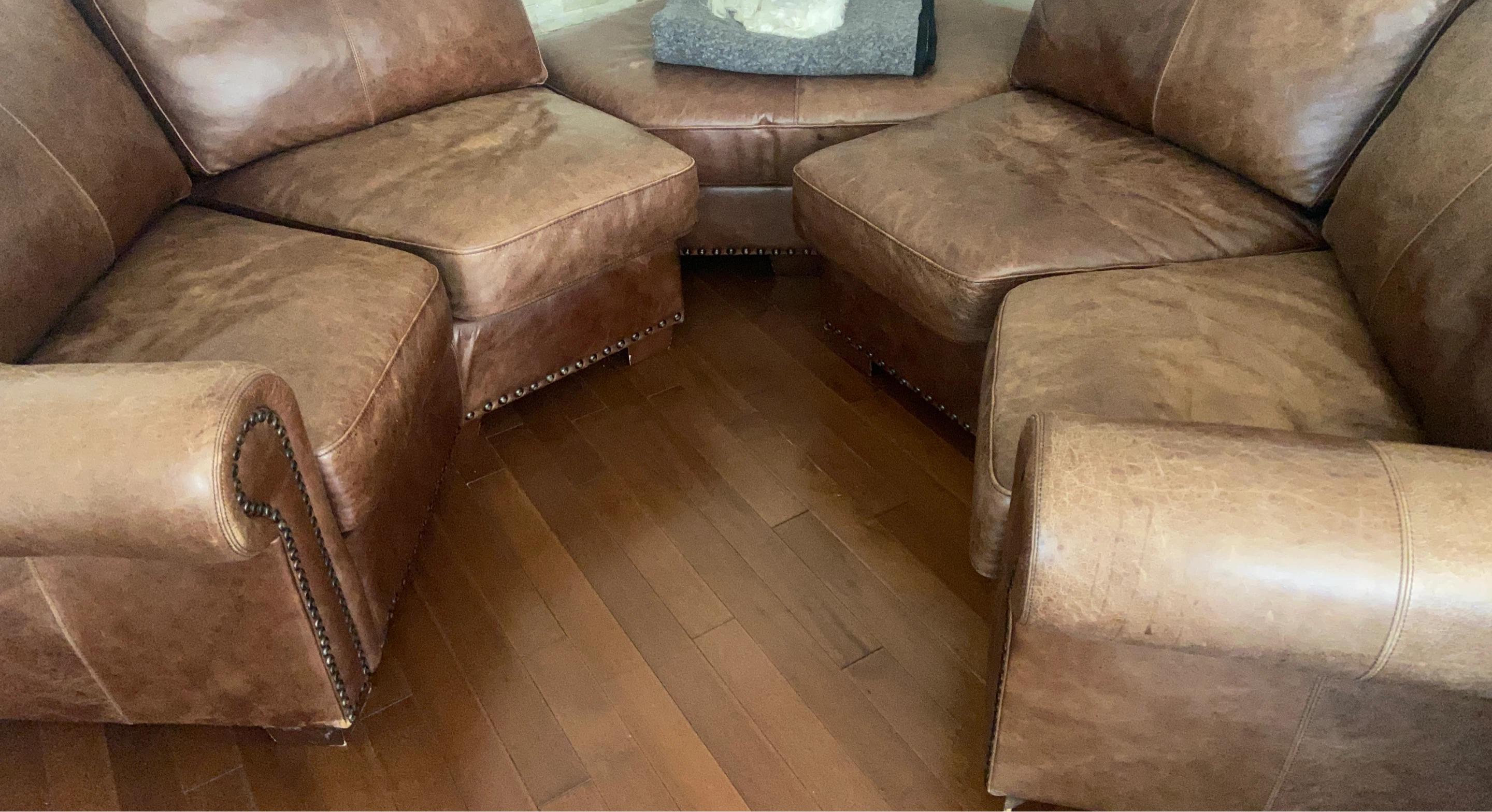 Brown Leather Sectional Sofa