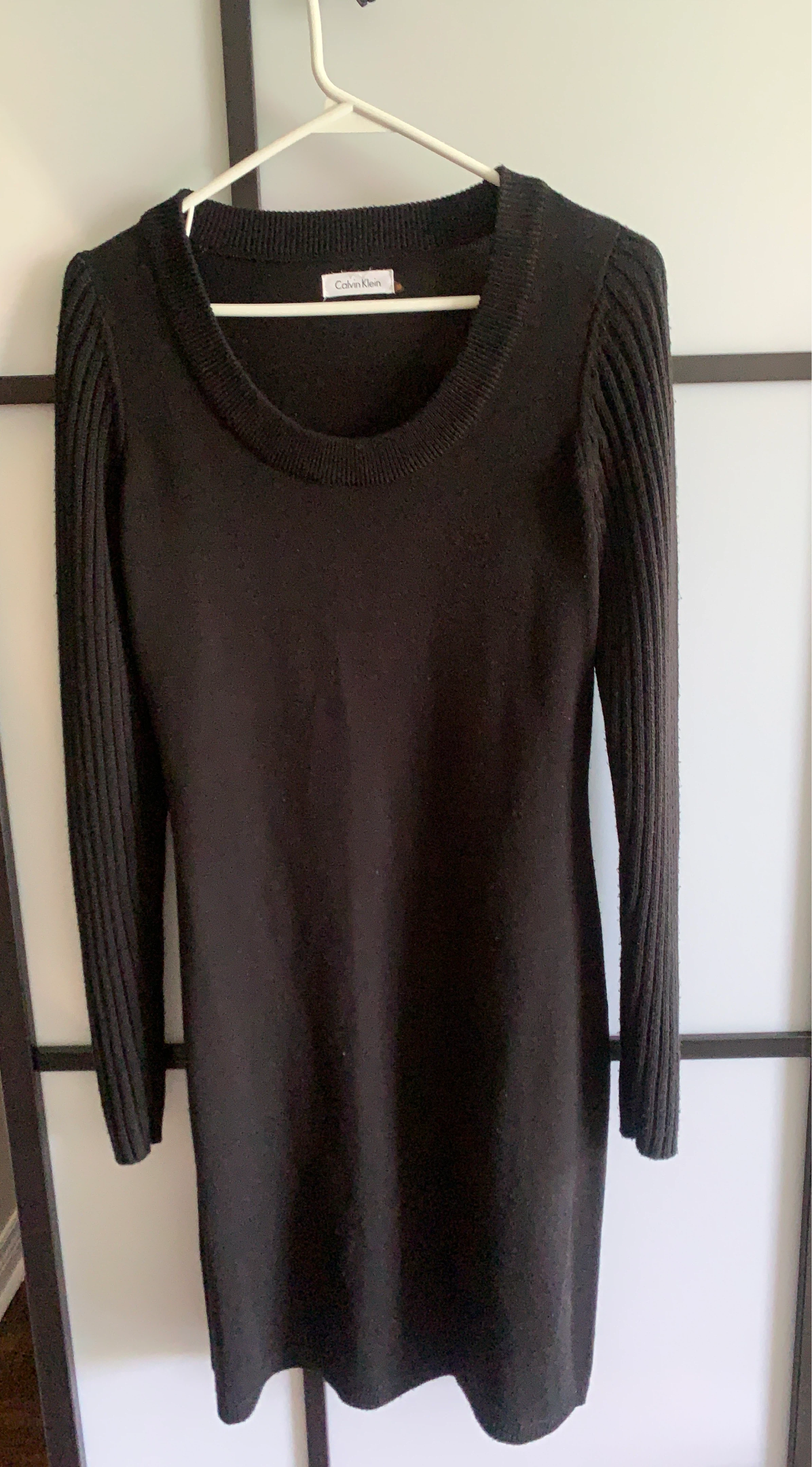 Calvin Klein Black Knit Sweater Dress
