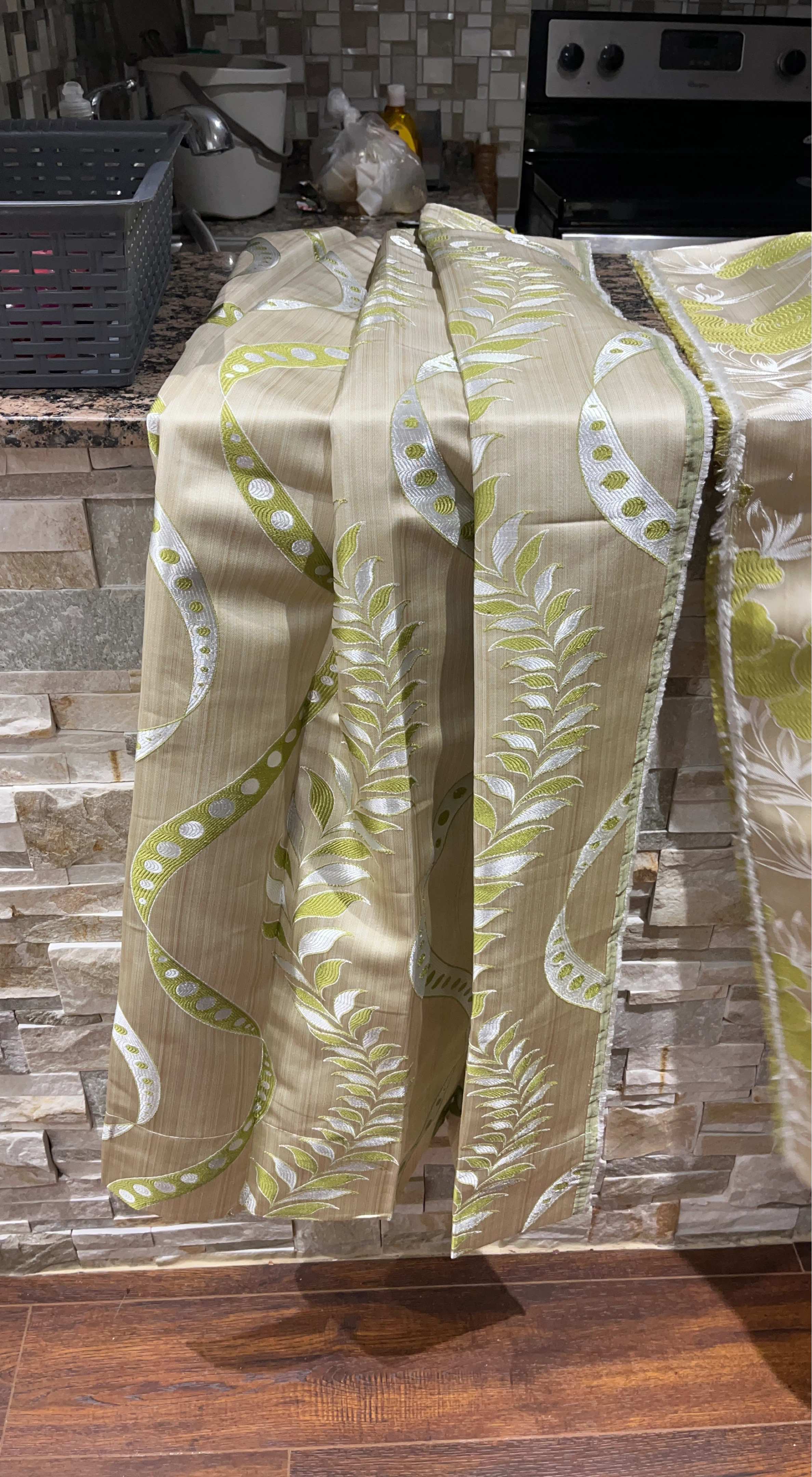 Set of 4 Decorative Fabric Panels - Floral & Leaf Designs