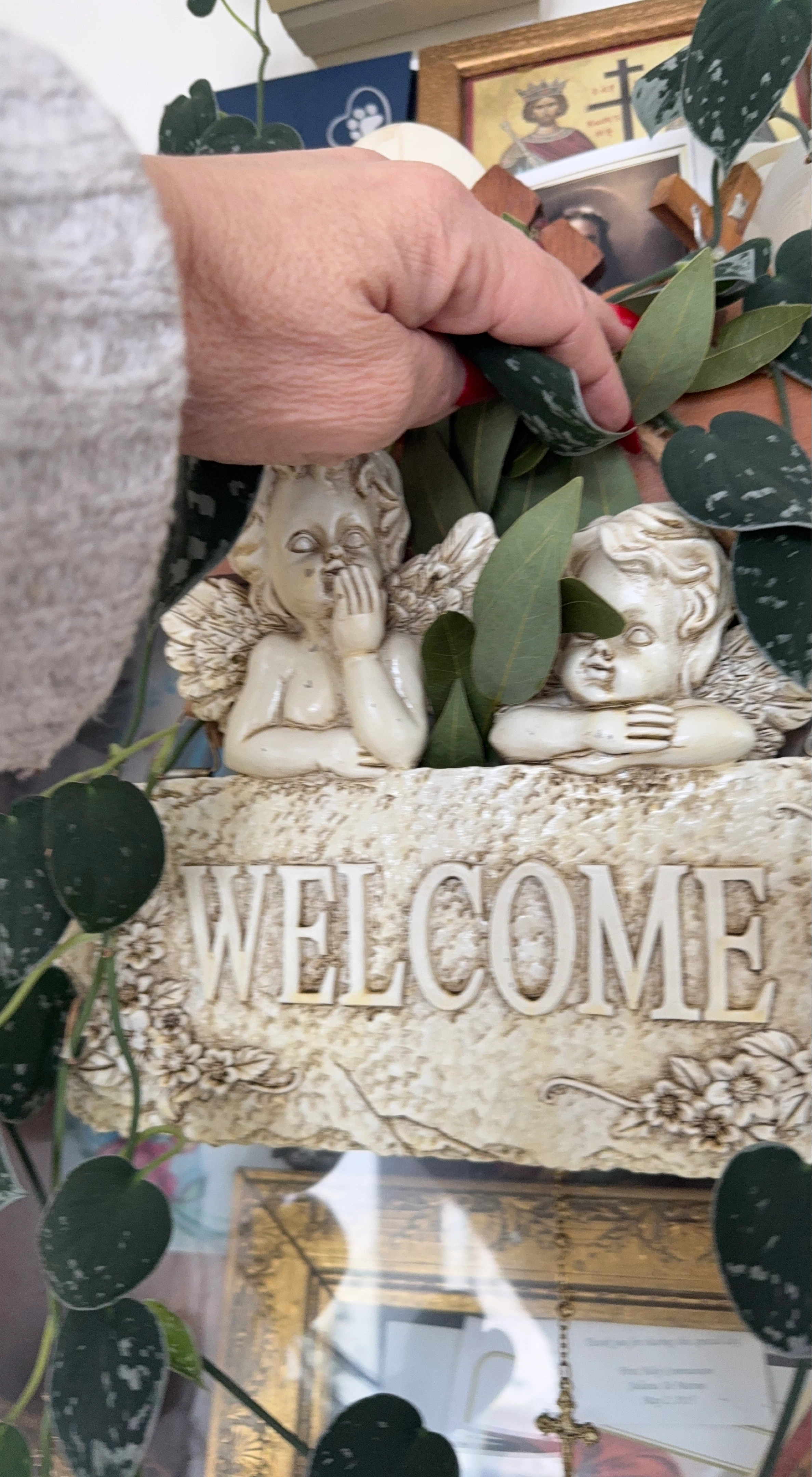Cherub Welcome Sign