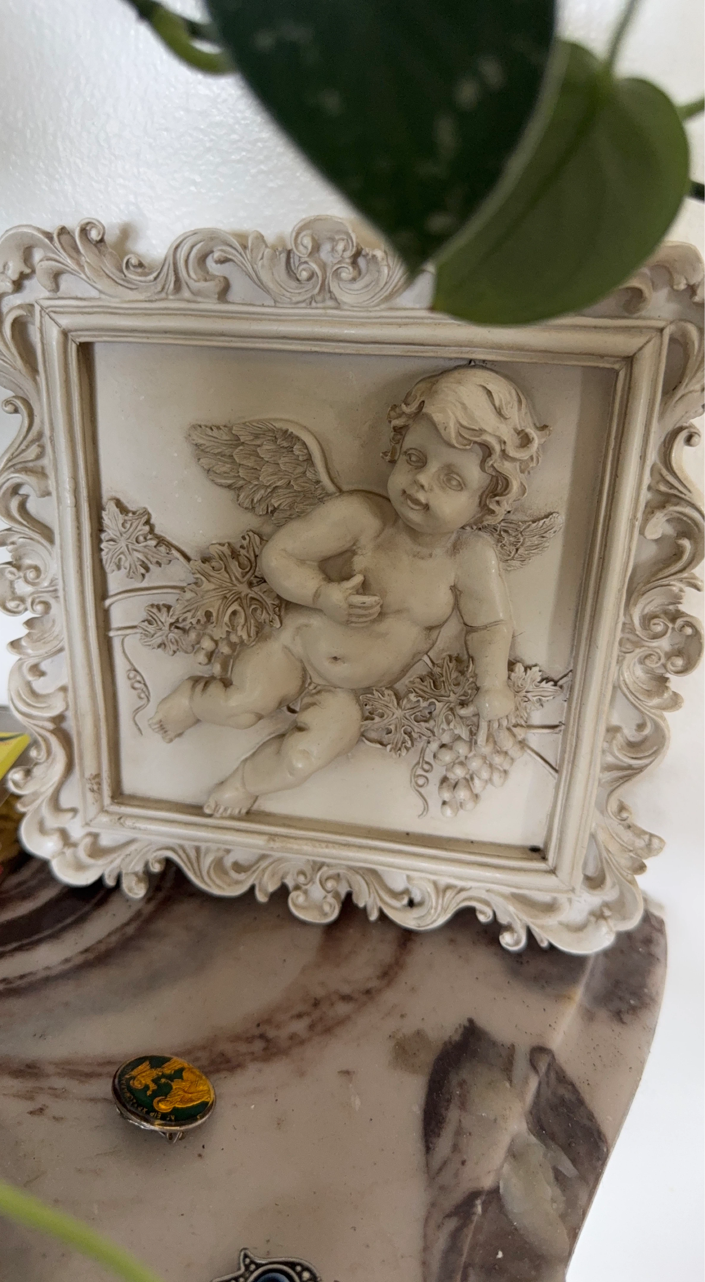 Ornate Cherub Wall Plaque / Set of 3