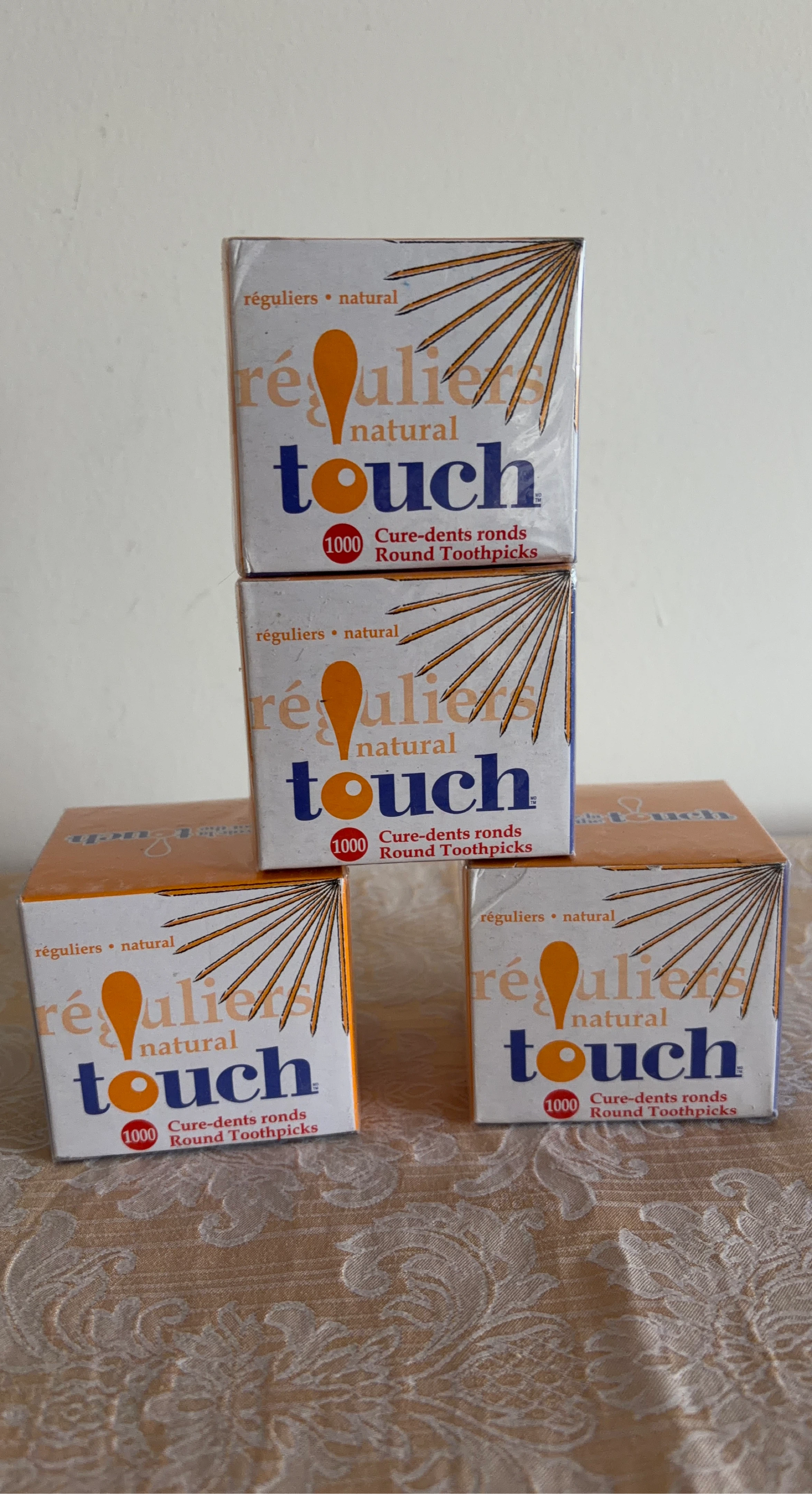 Natural Touch Round Toothpicks - 1000 Count (4 Boxes)