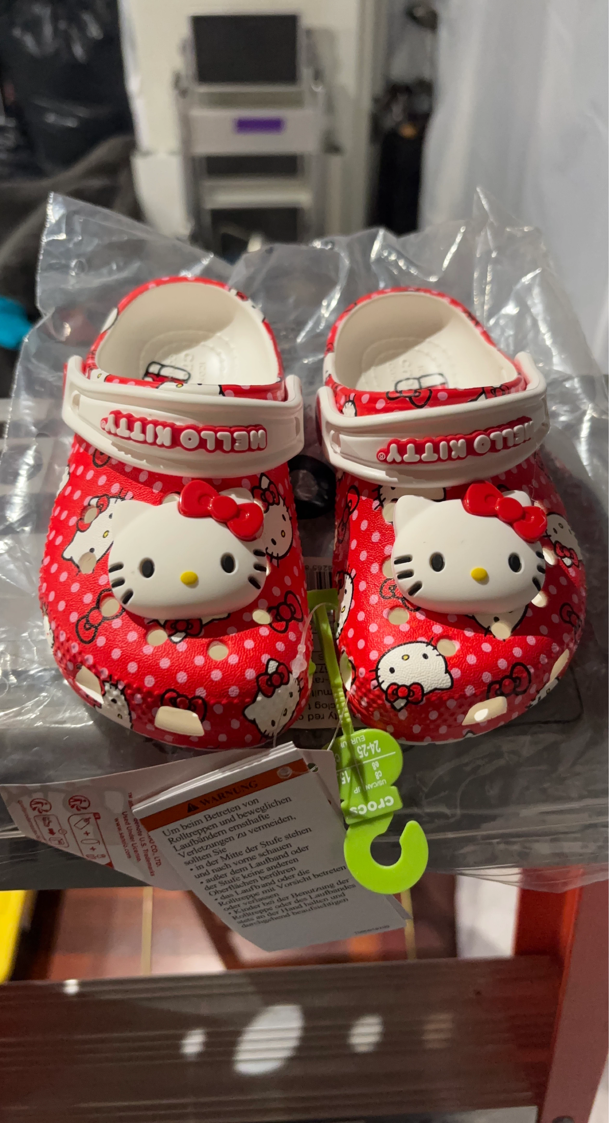Crocs Hello Kitty Red Polka Dot Clogs size C5 & C8 available