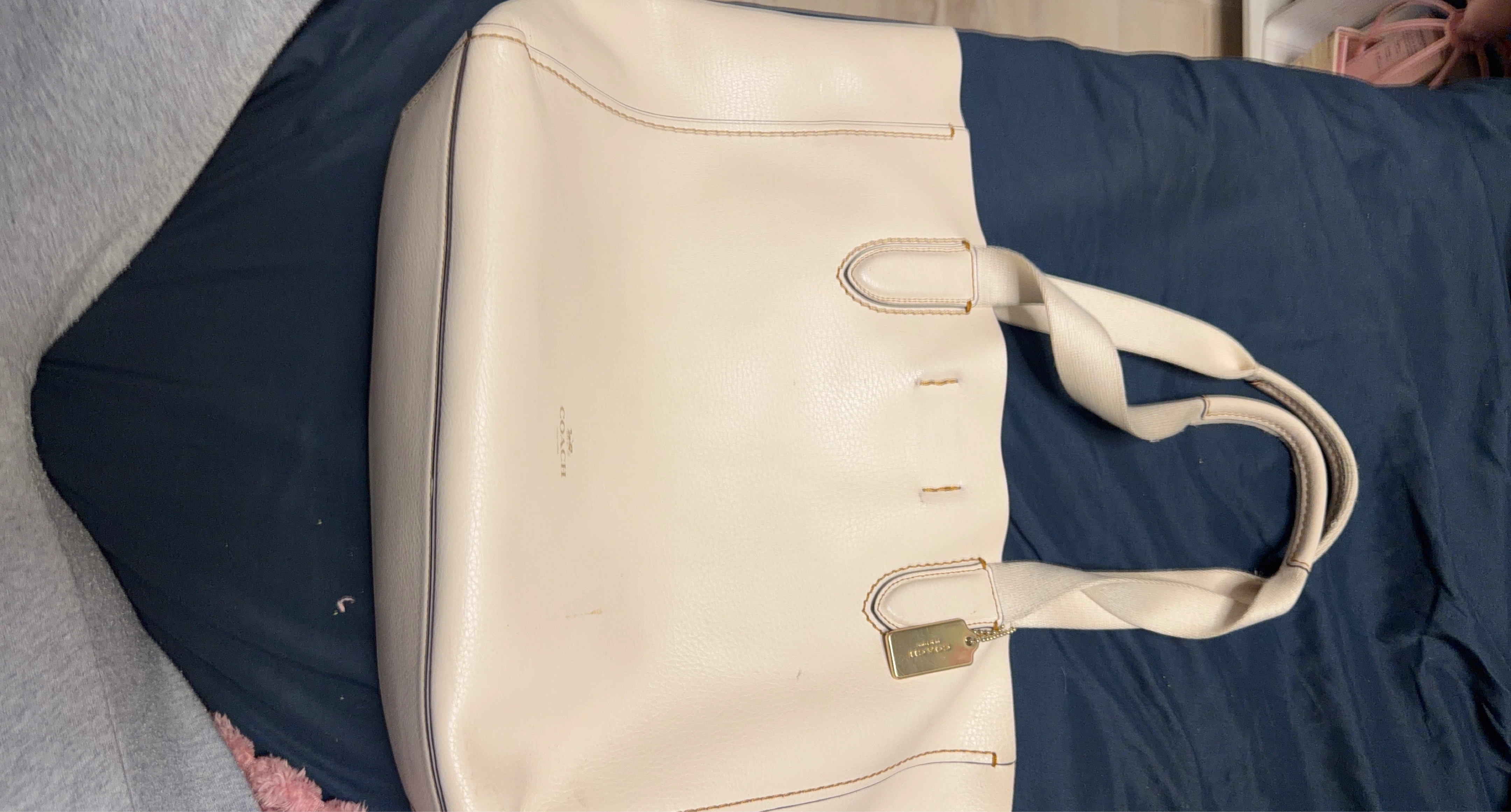 Coach Cream Leather Tote Bag