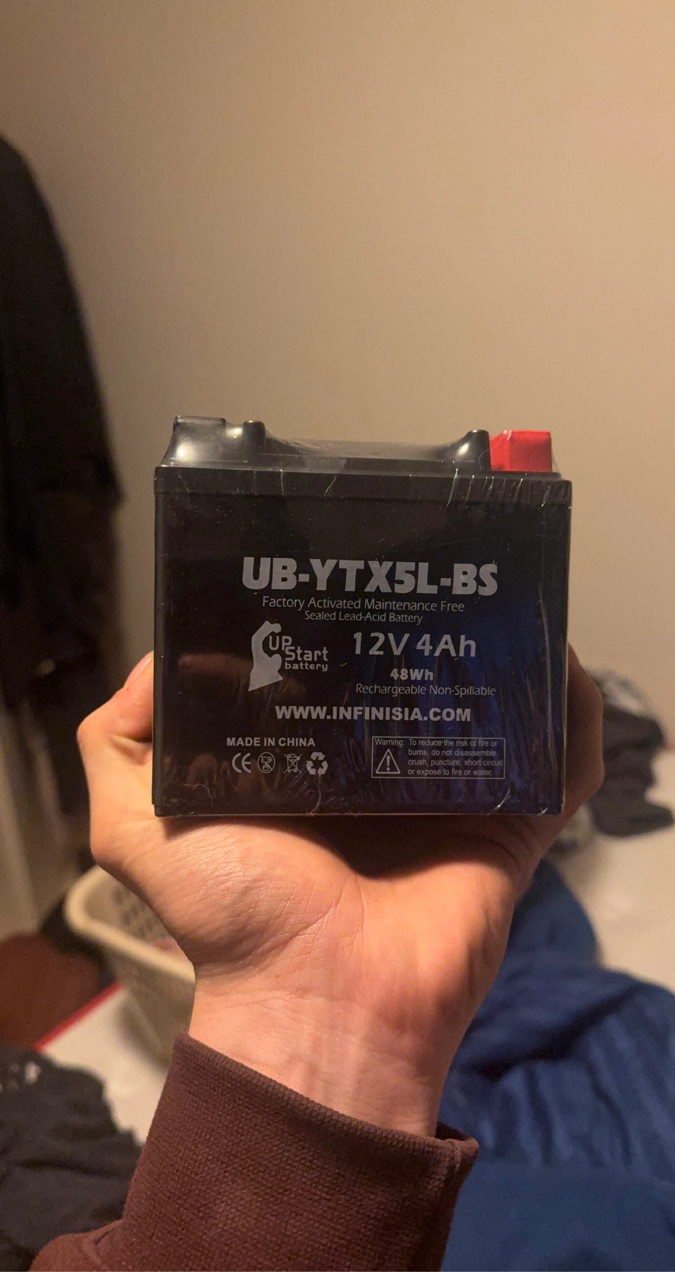 UPStart UB-YTX5L-BS 12V 4Ah Sealed Lead-Acid Battery