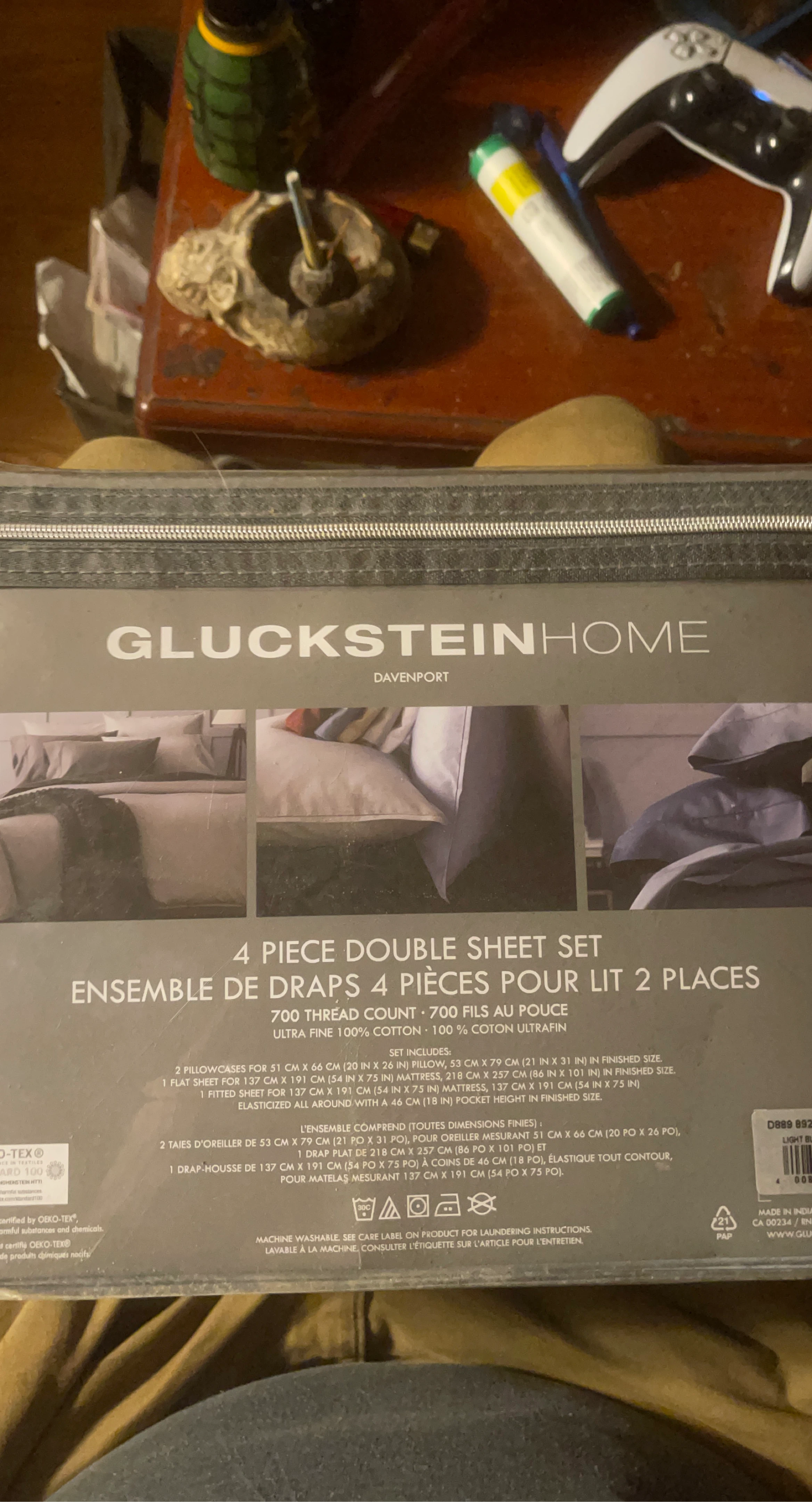 GlucksteinHome Davenport 4 Piece Double Sheet Set