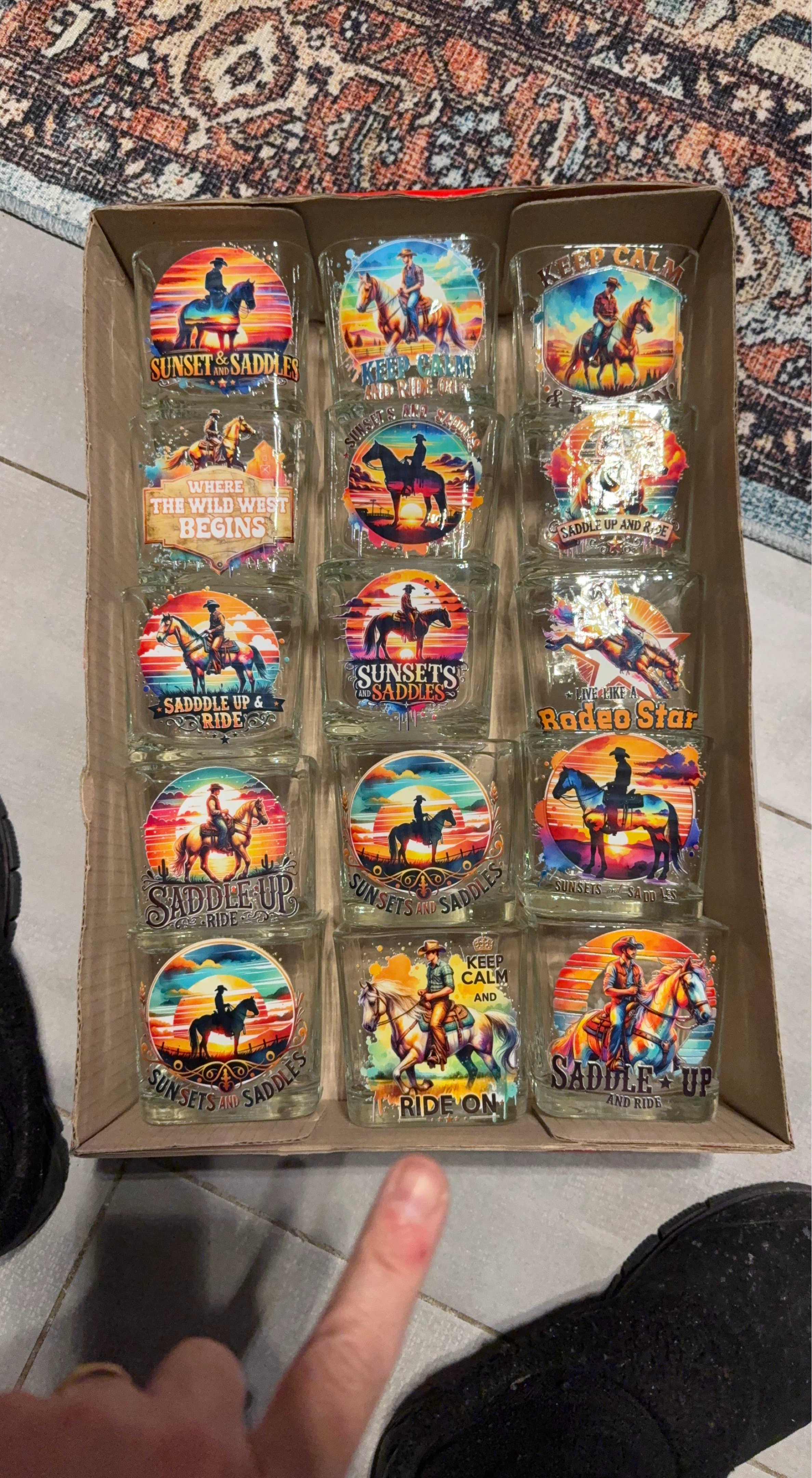 Western Themed Glasses jar candels - Set of 12