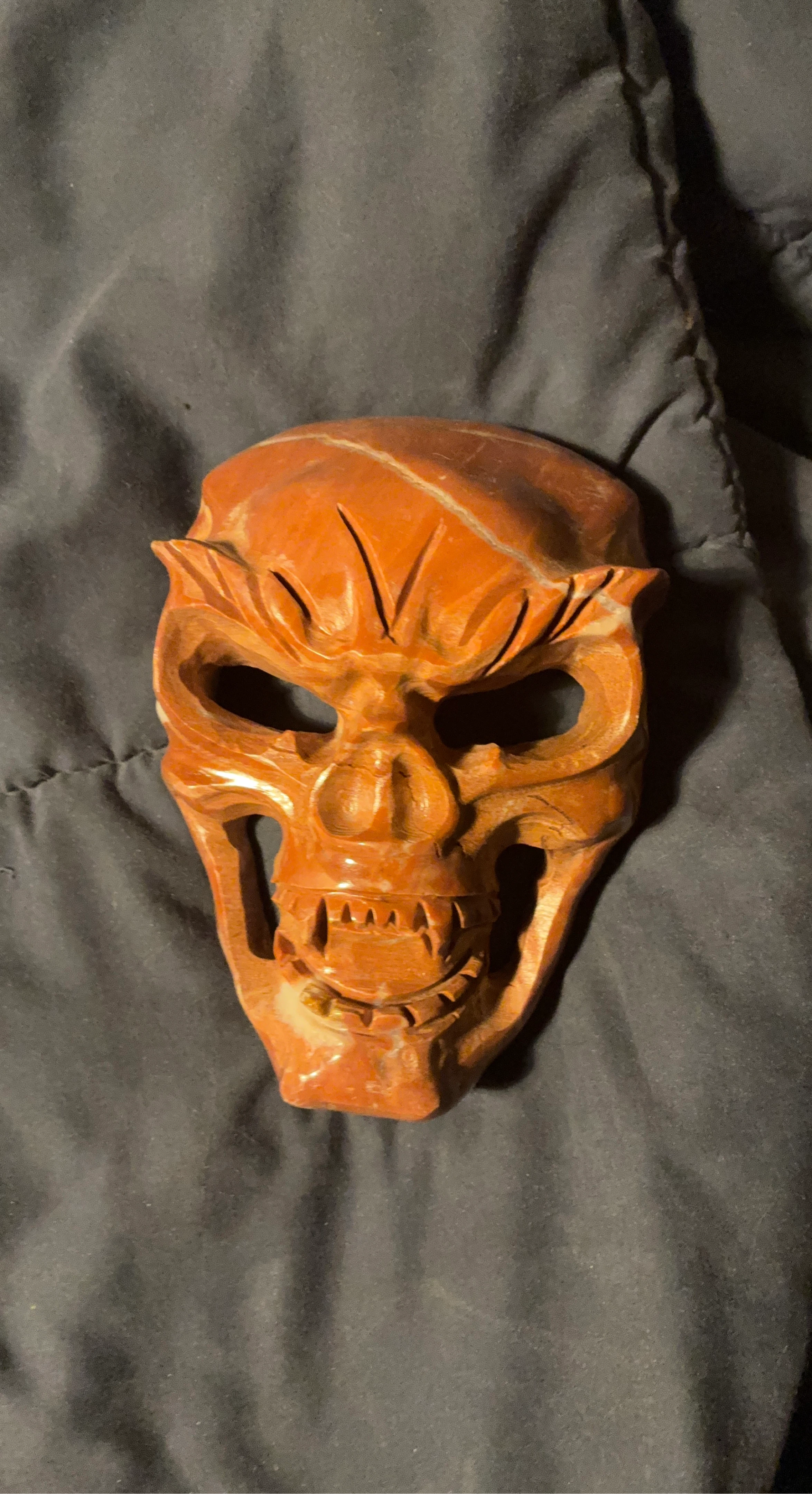Carved Stone Skull Mask