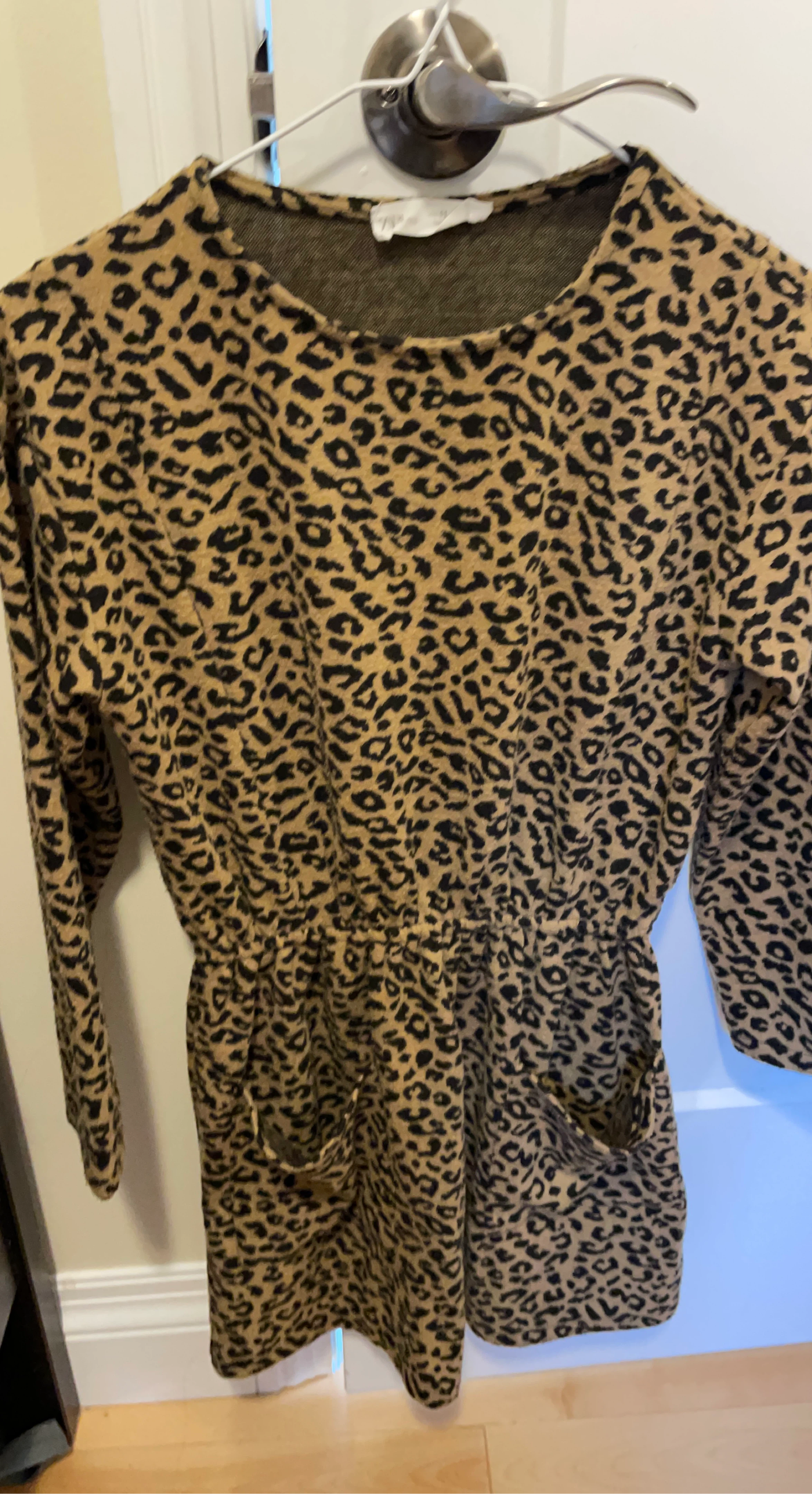 Women's Long Sleeve Leopard Print Dress