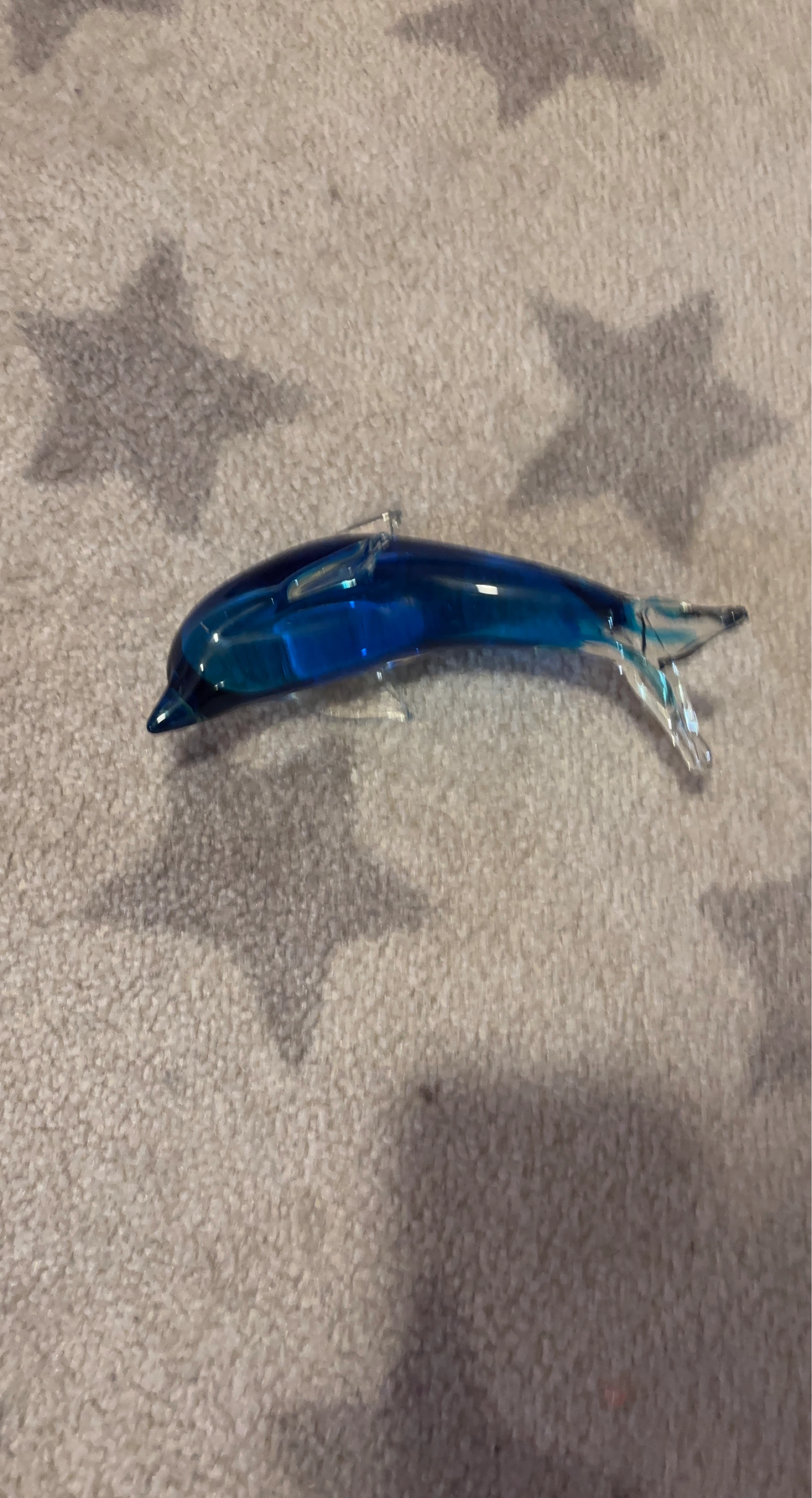 Blue Glass Dolphin Figurine