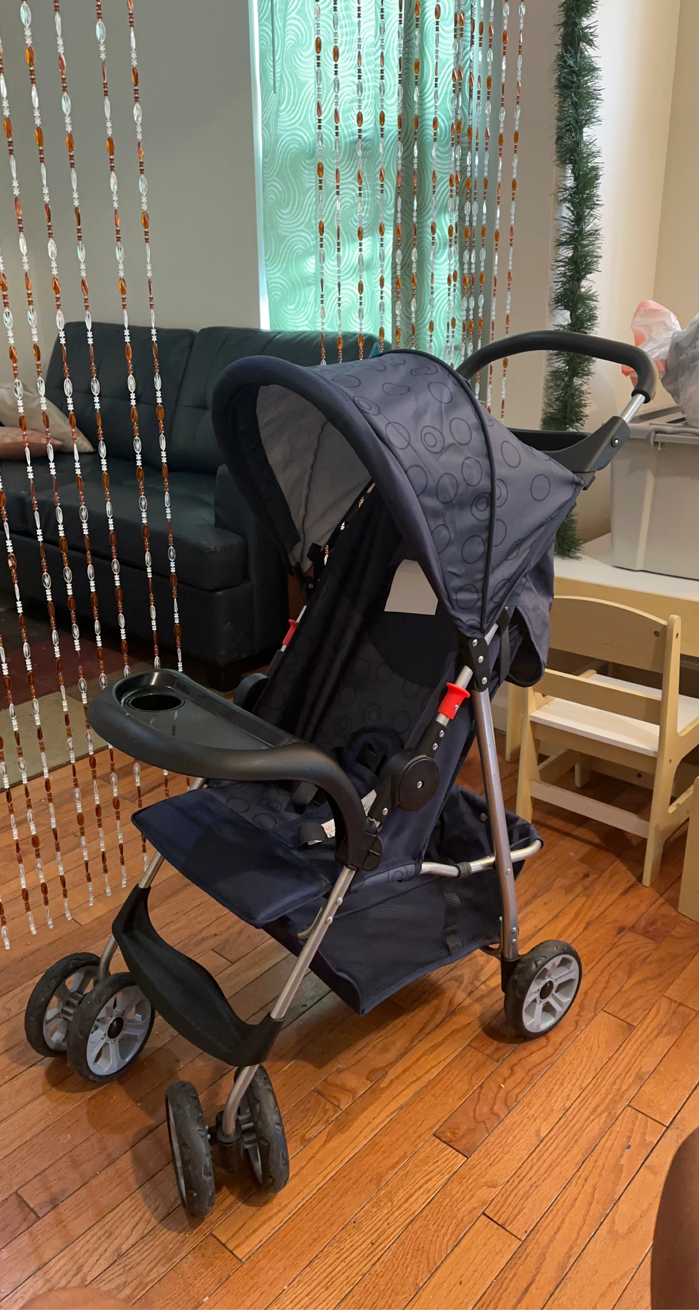 Navy Blue Baby Stroller with Tray