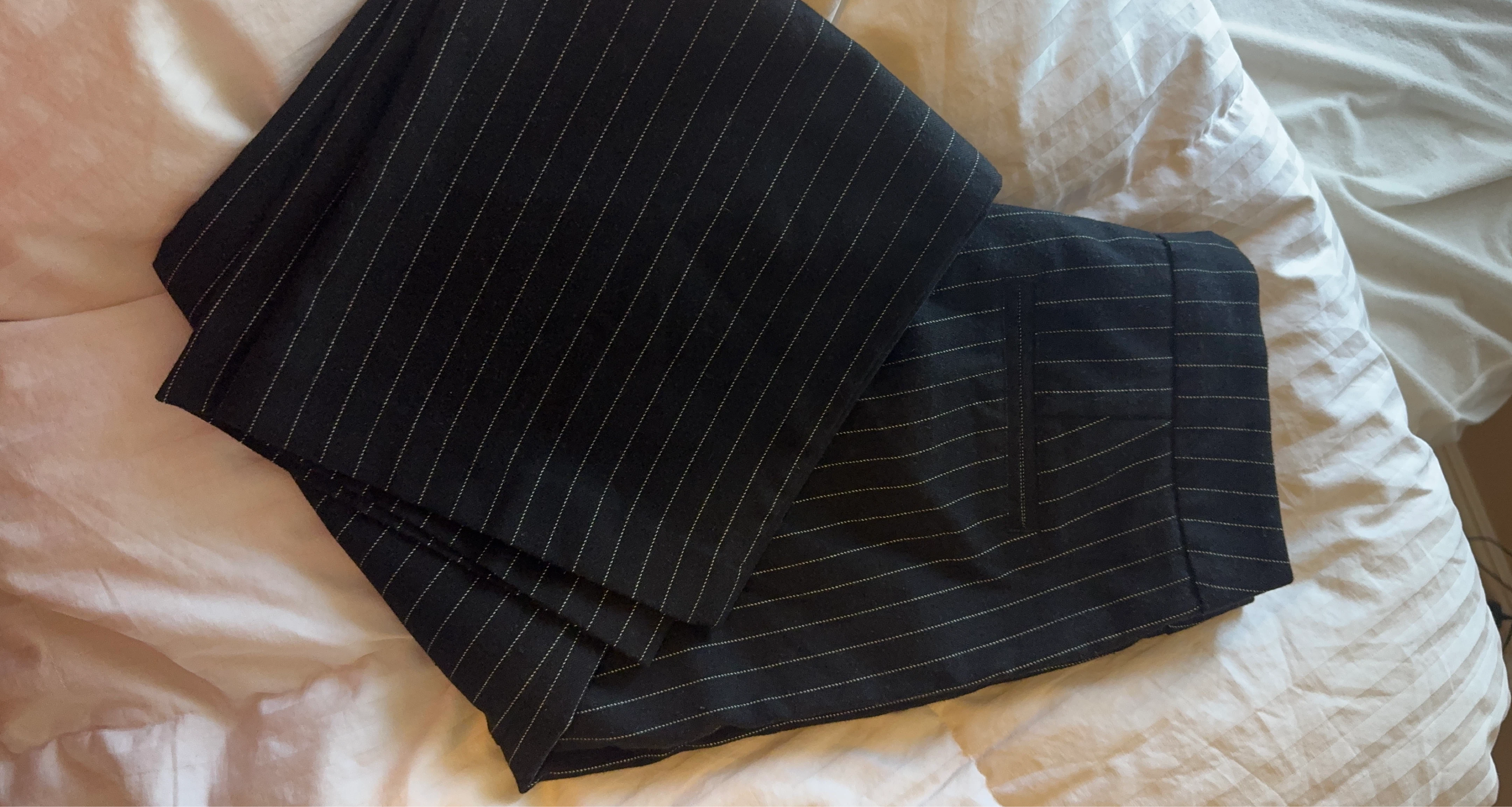 Women’s Pinstripe Suit Pants - Black
