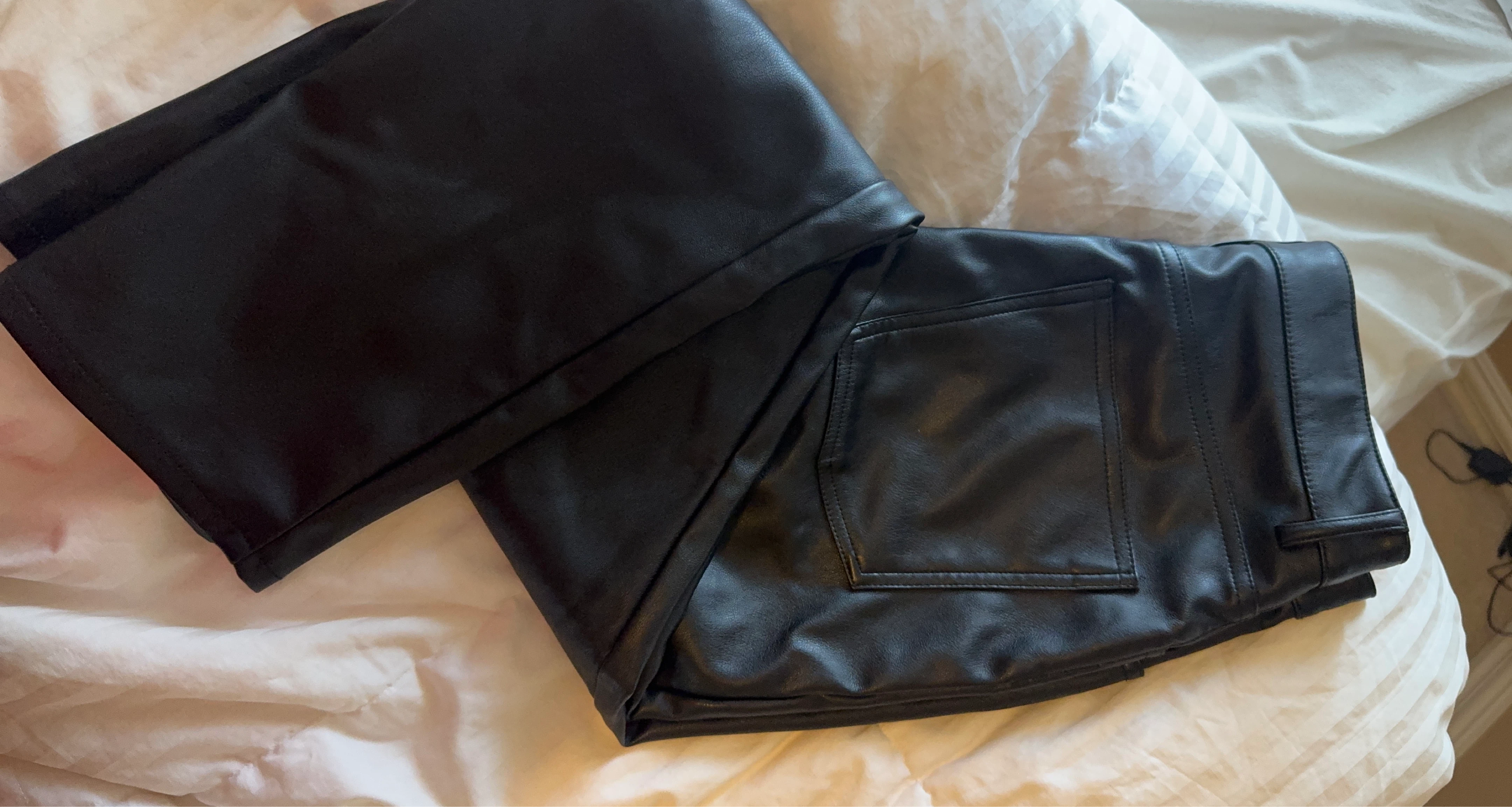 Black Faux Leather Pants