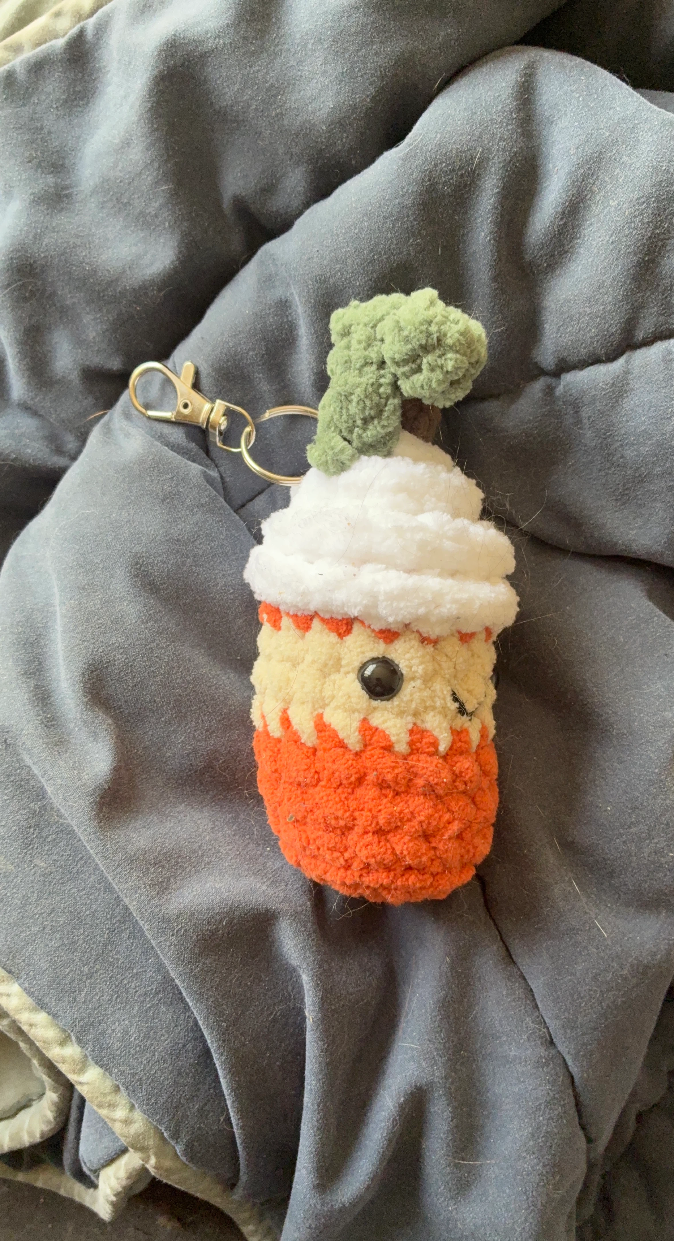 Crocheted Cupcake Keychain