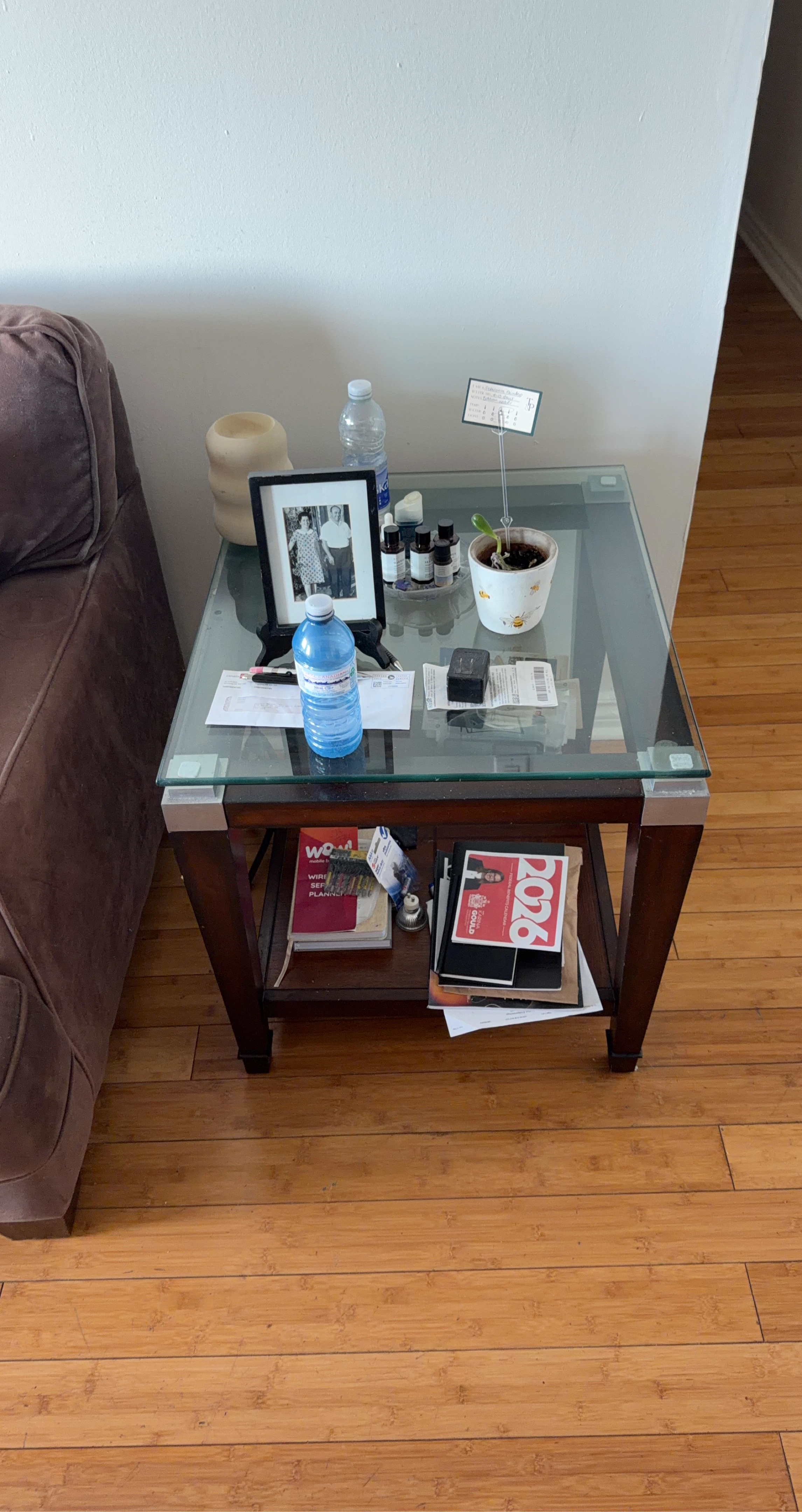 Glass Top Side Table