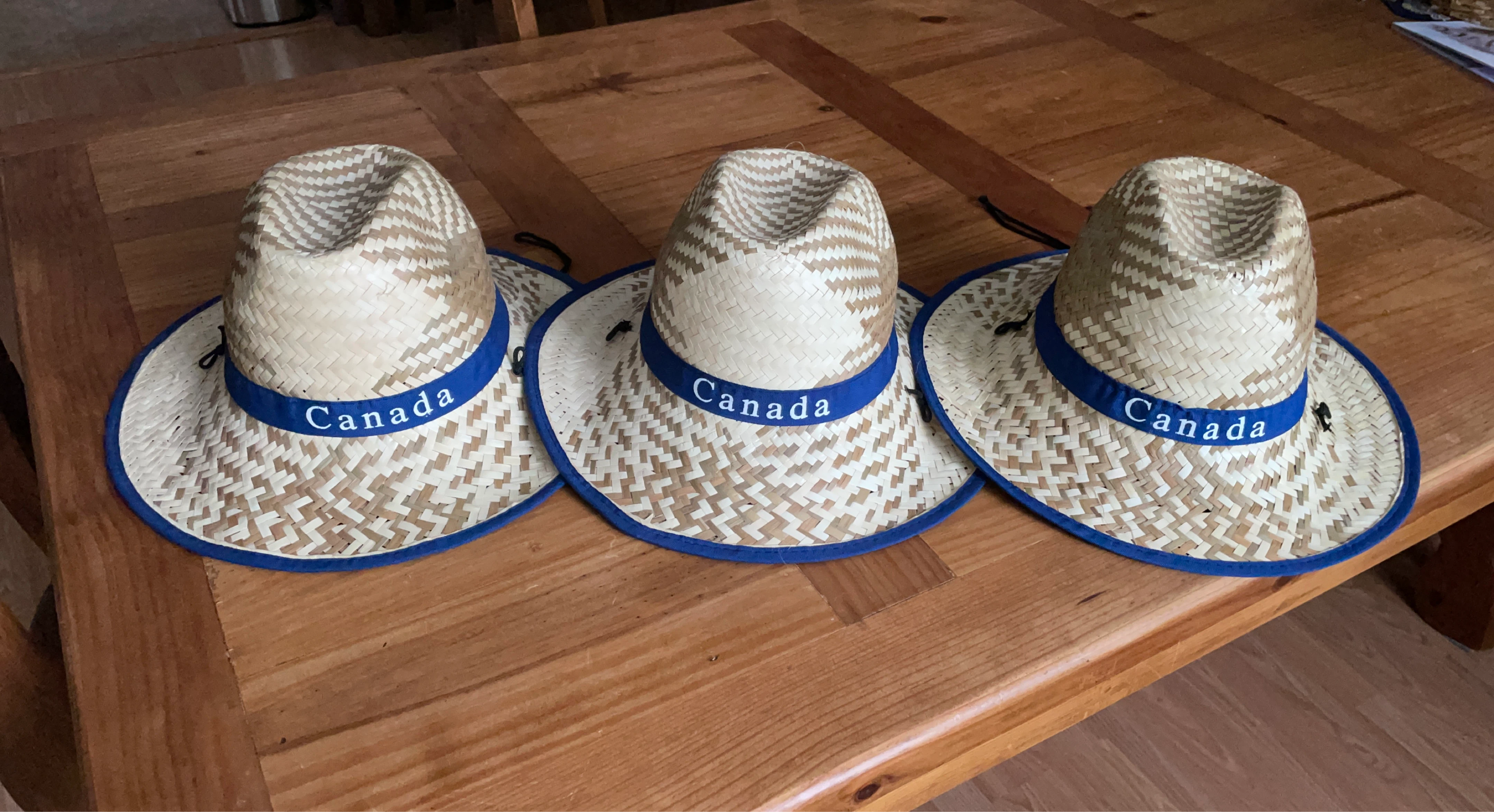 Set of 3 Canada Straw Hats