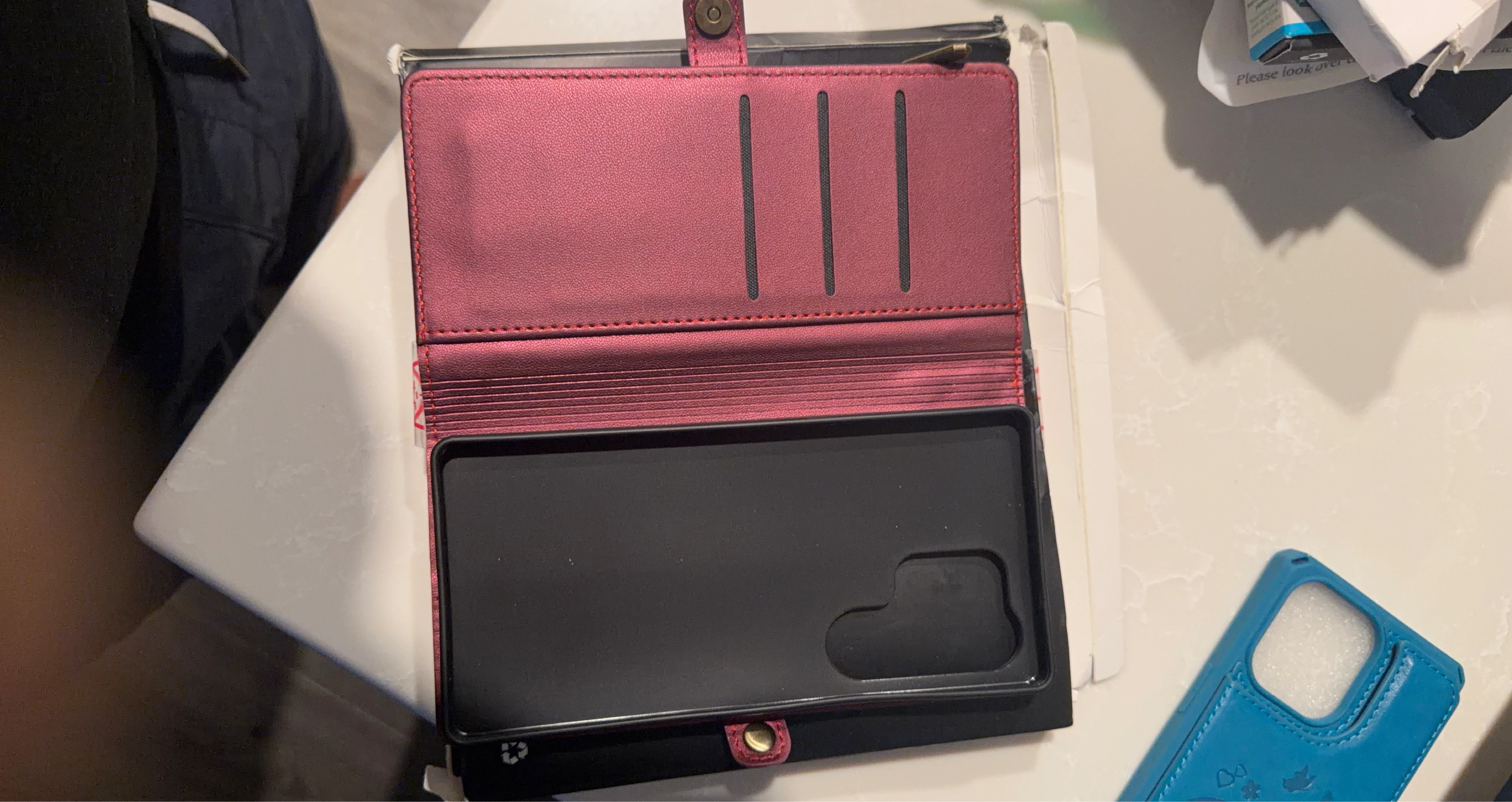 Defencase Wallet Phone Case for Samsung S25 Ultra - Wine Red