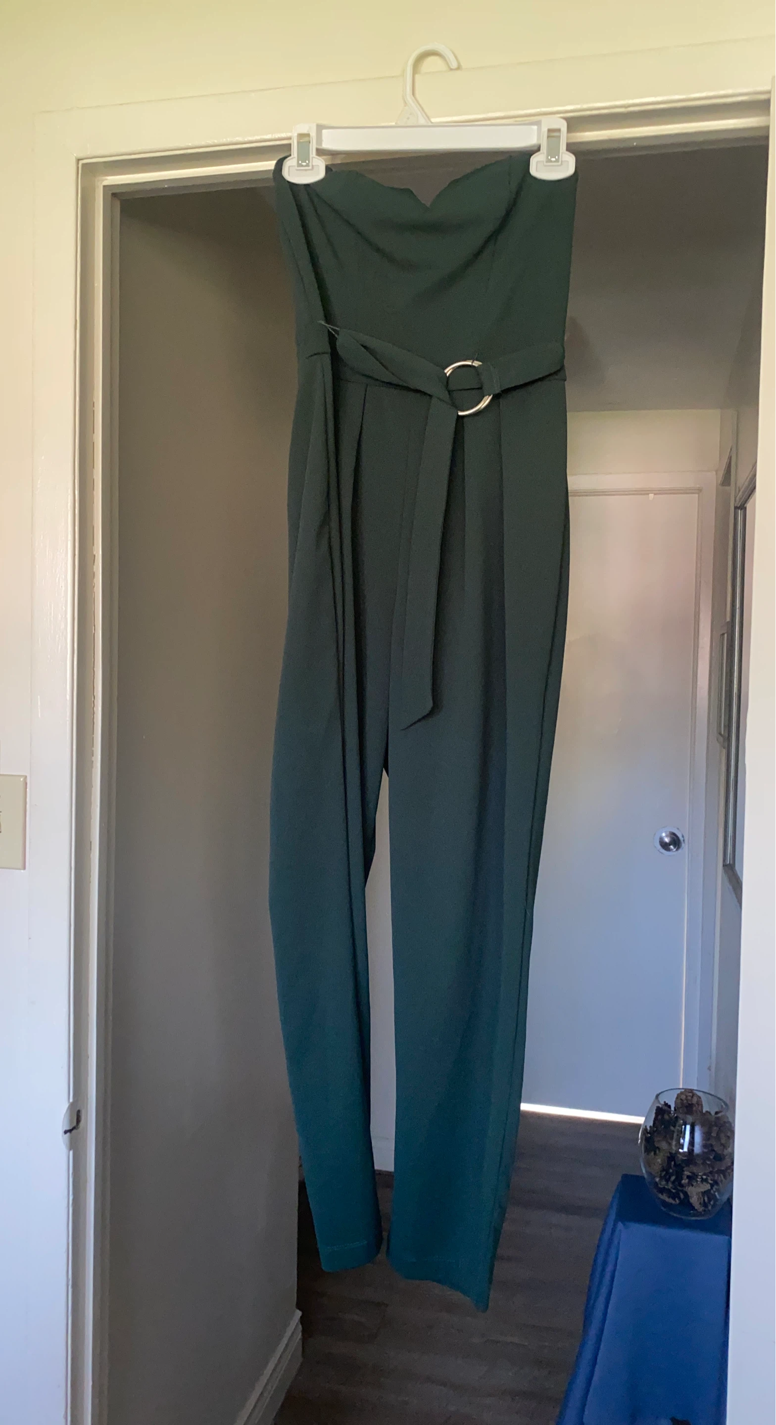 Strapless Jumpsuit with Belt