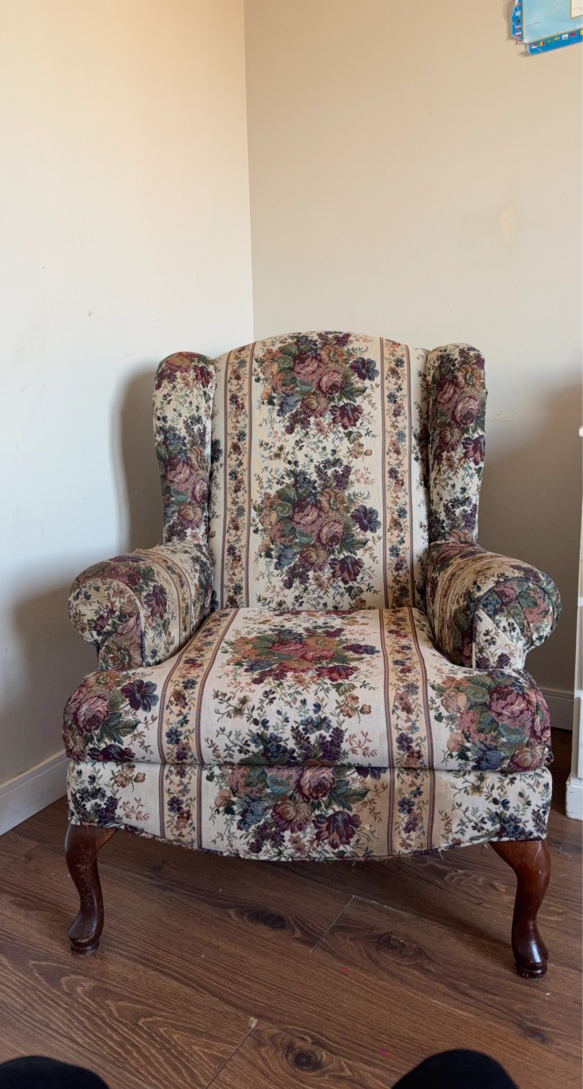 Floral Wingback Accent Chair