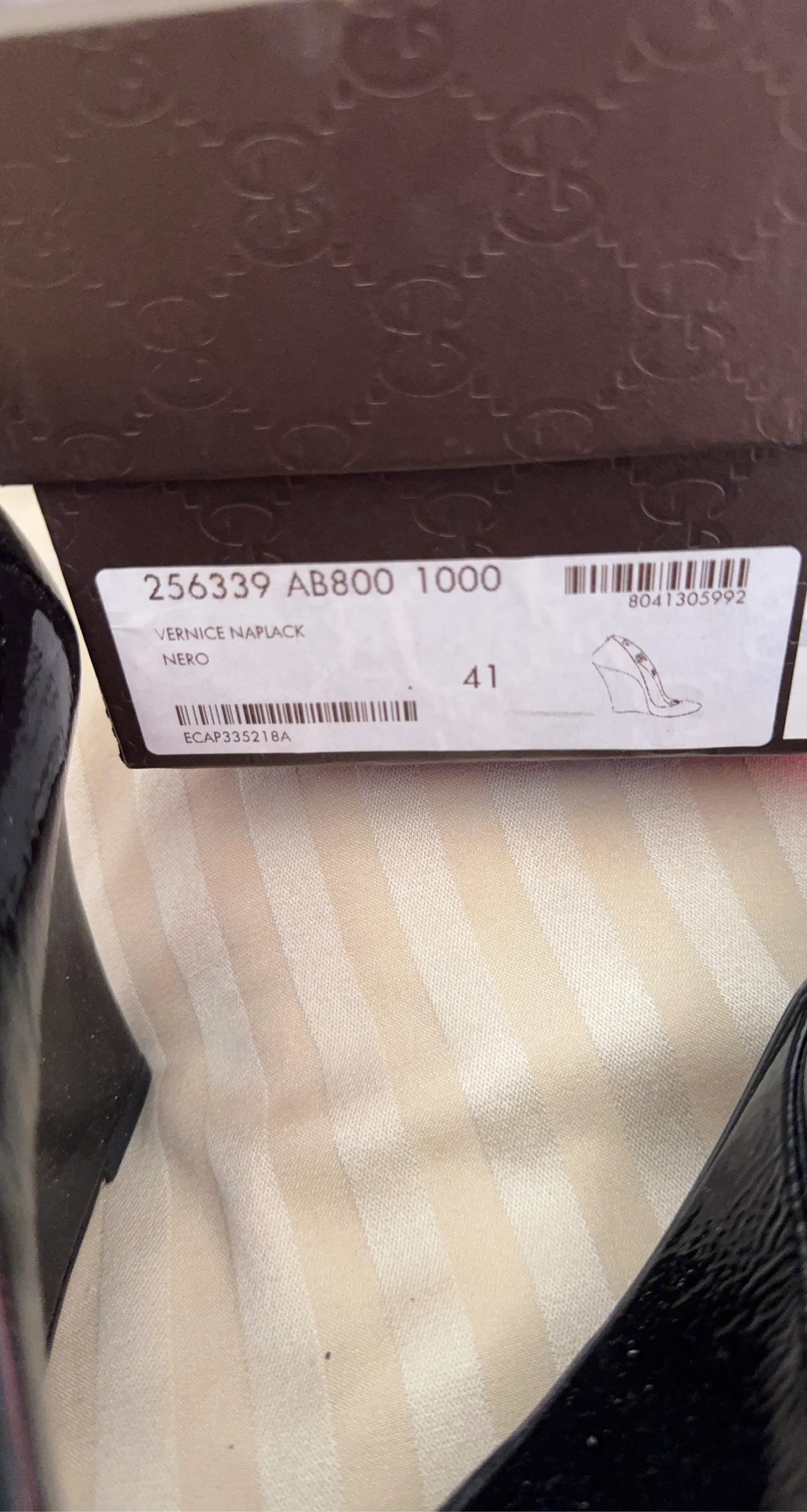 Gucci Vernice Naplack Wedge Heels Black Size 41