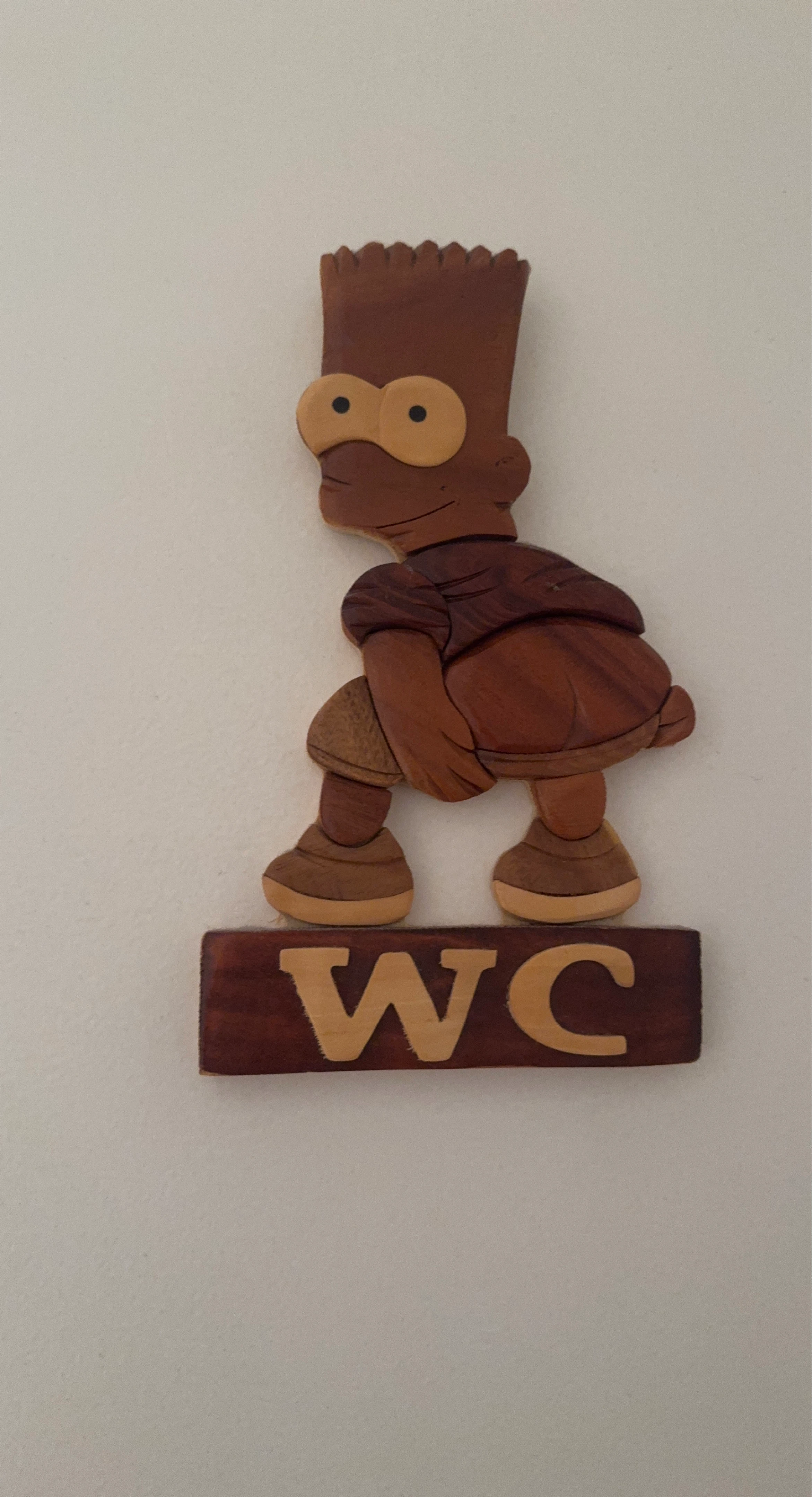 Wooden Bart Simpson WC Sign