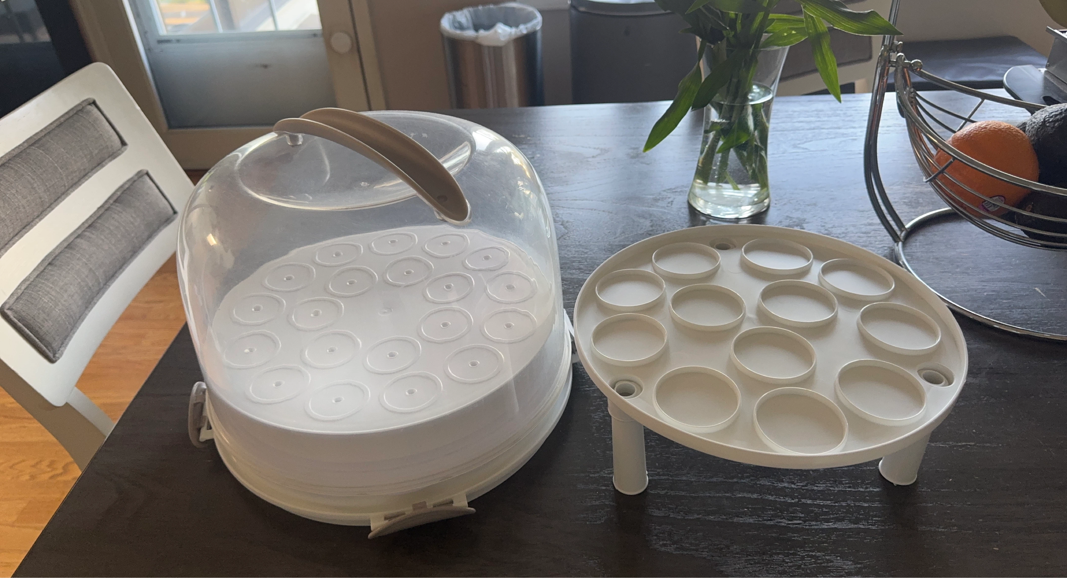White Cupcake or Muffin Carrier with Lid
