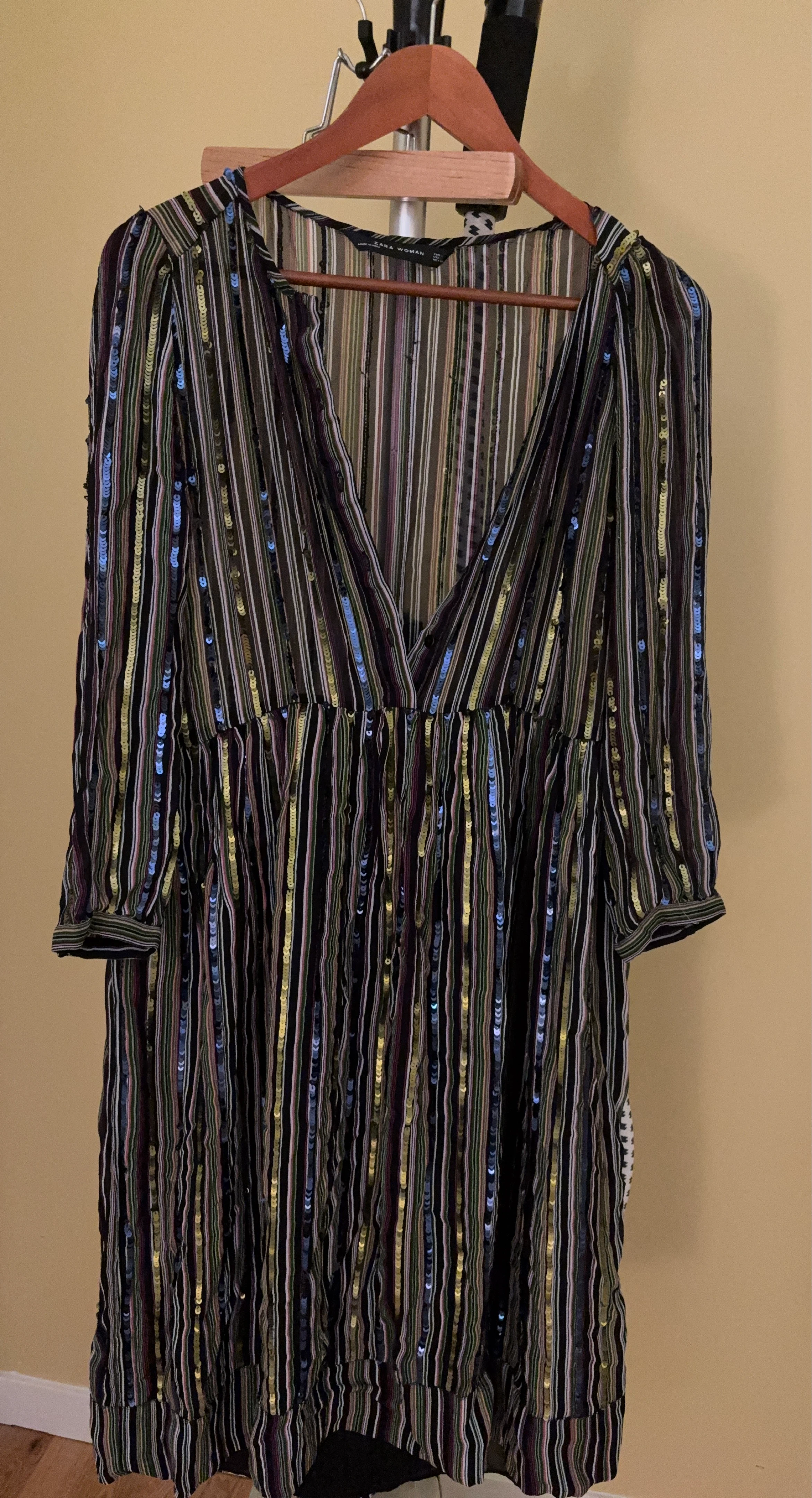 Zara Striped Sequin Dress